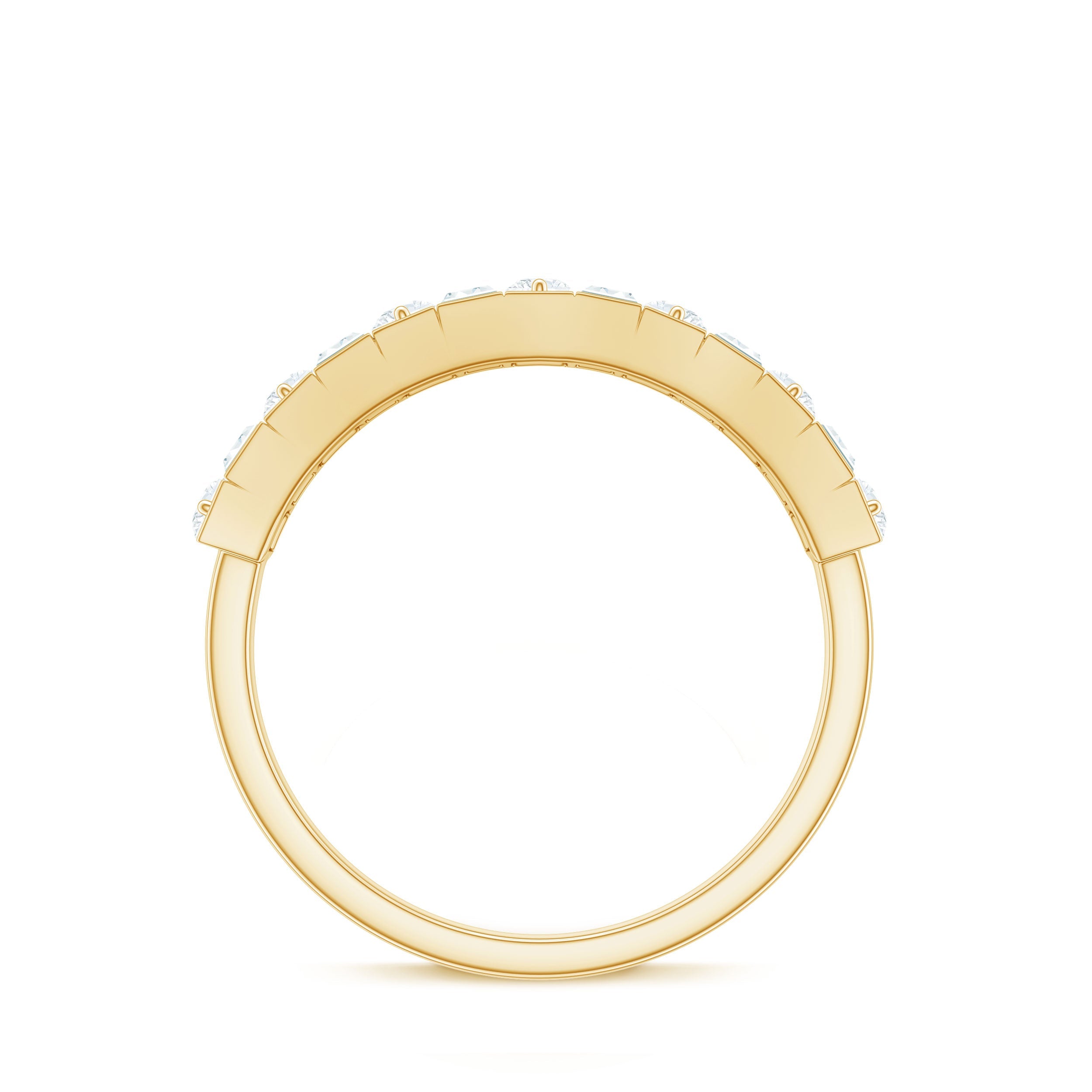 Baguette and Round Cut Moissanite Stackable Eternity Band