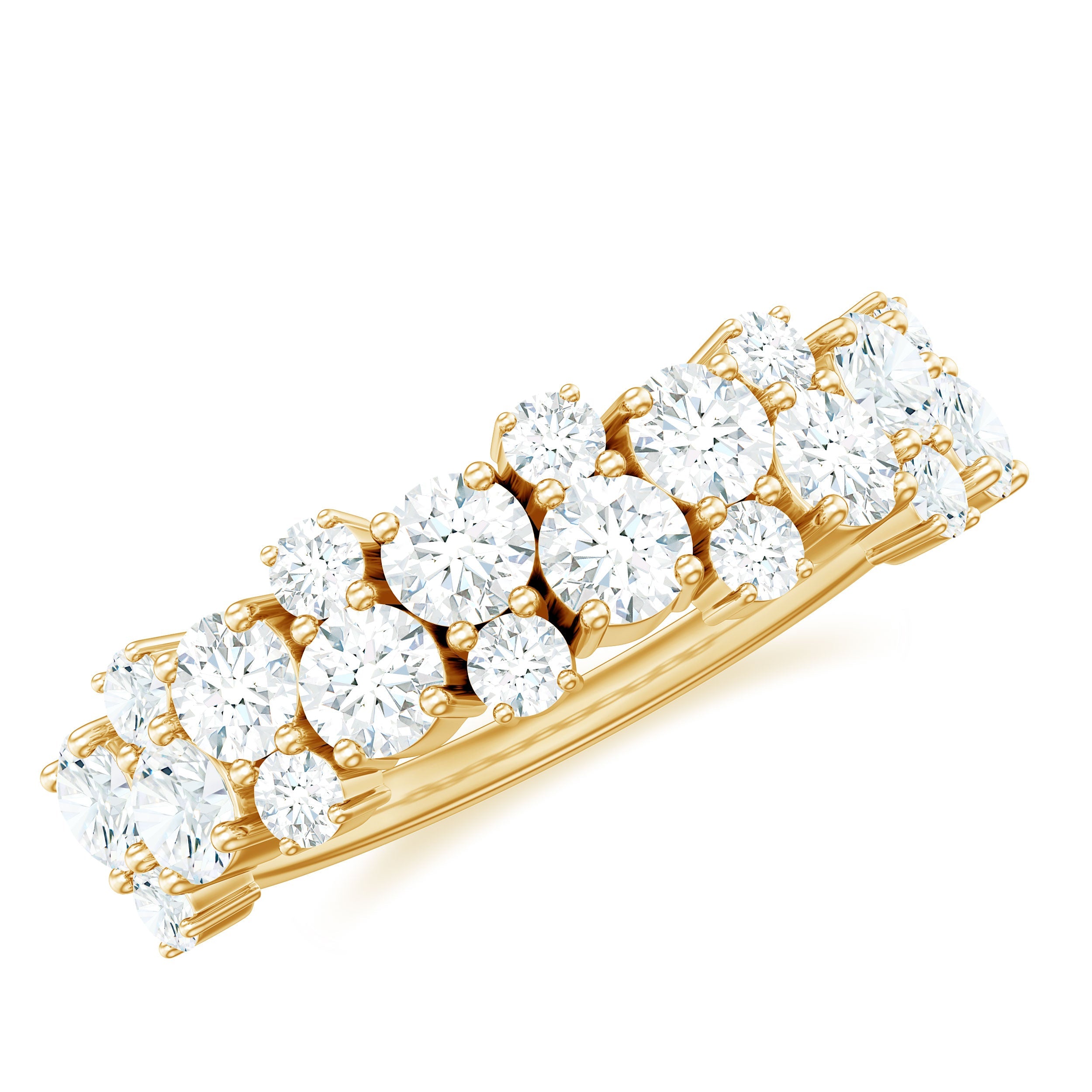 Cluster Moissanite Half Eternity Wedding Band For Her