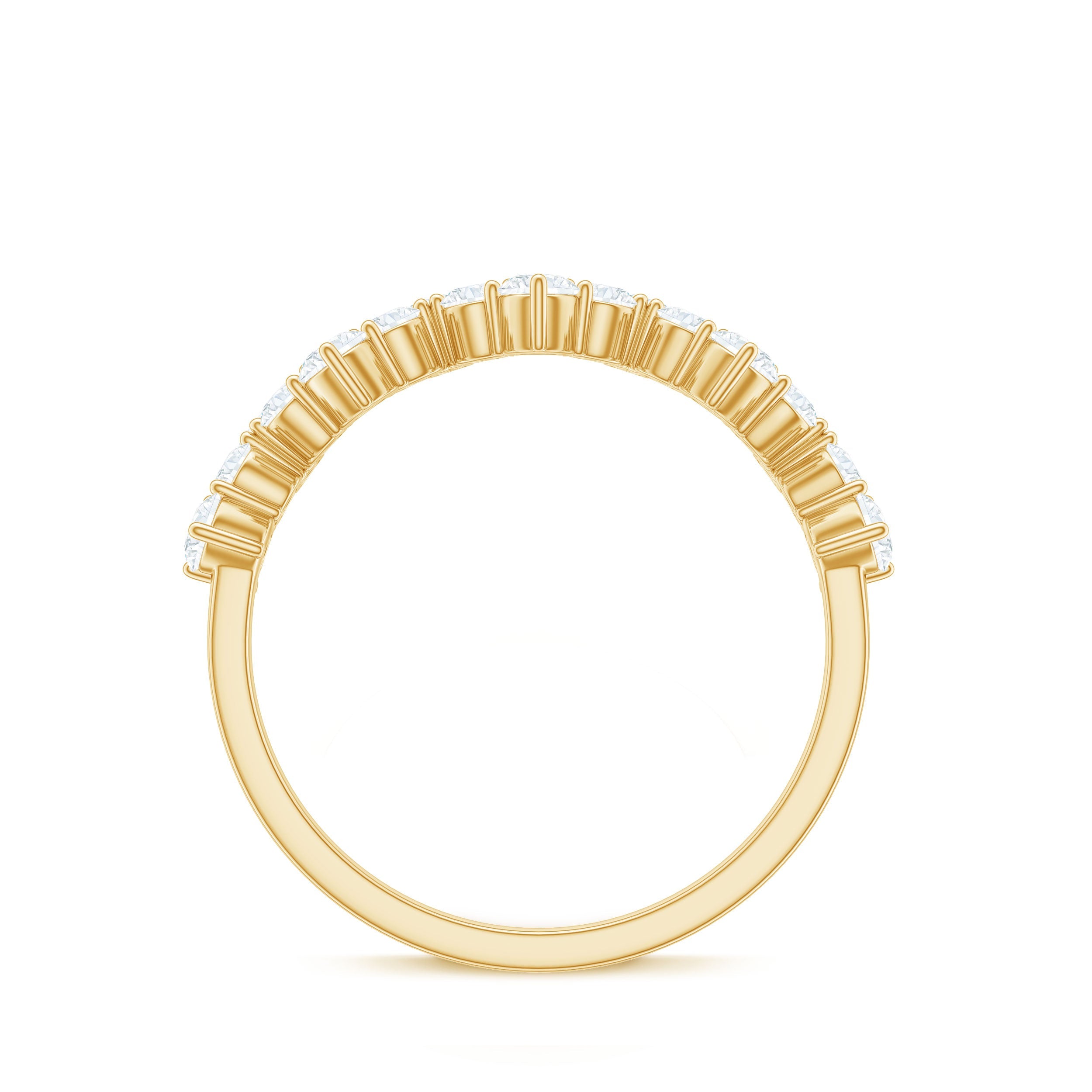Zig Zag Style Moissanite Half Eternity Band Ring