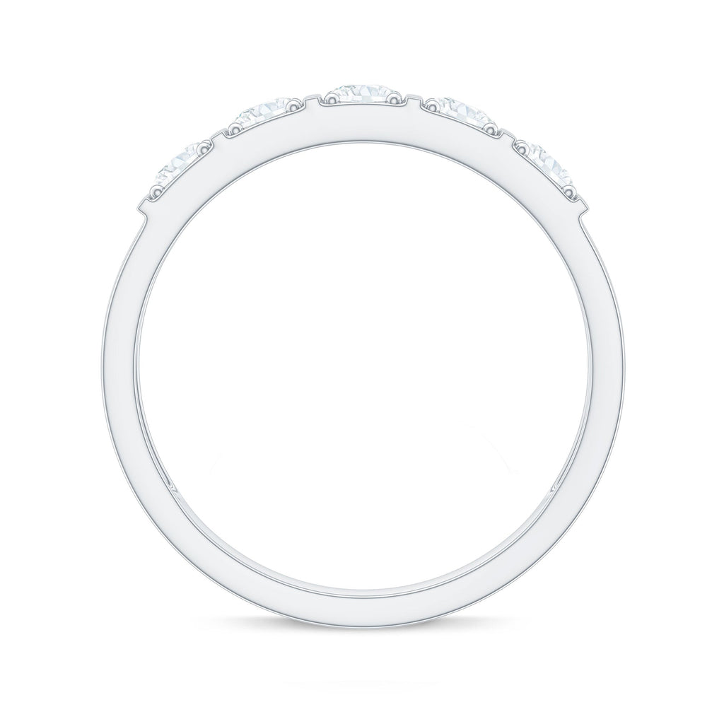 Round Cut Certified Moissanite Five Stone Anniversary Band for Men