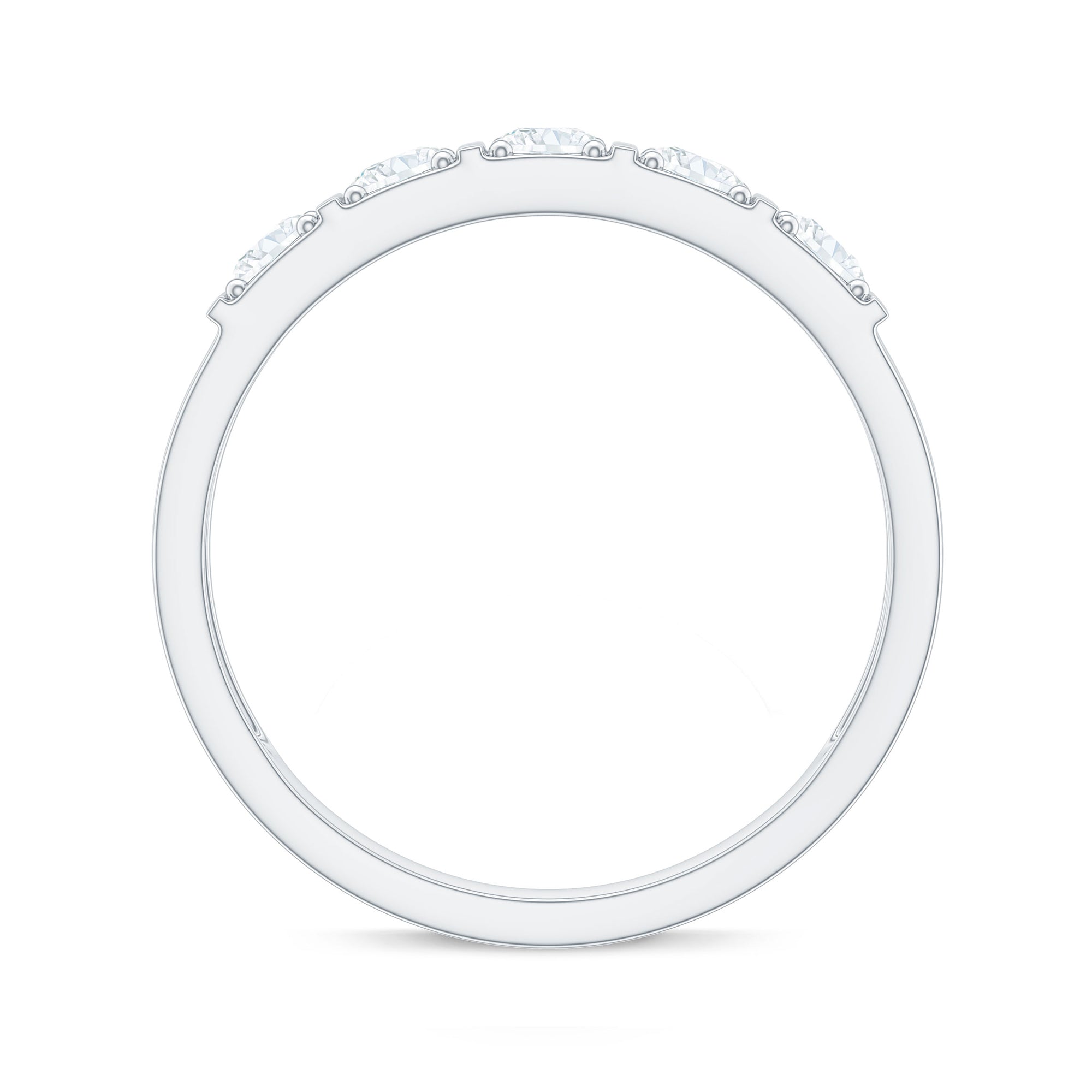 Round Cut Certified Moissanite Five Stone Anniversary Band for Men