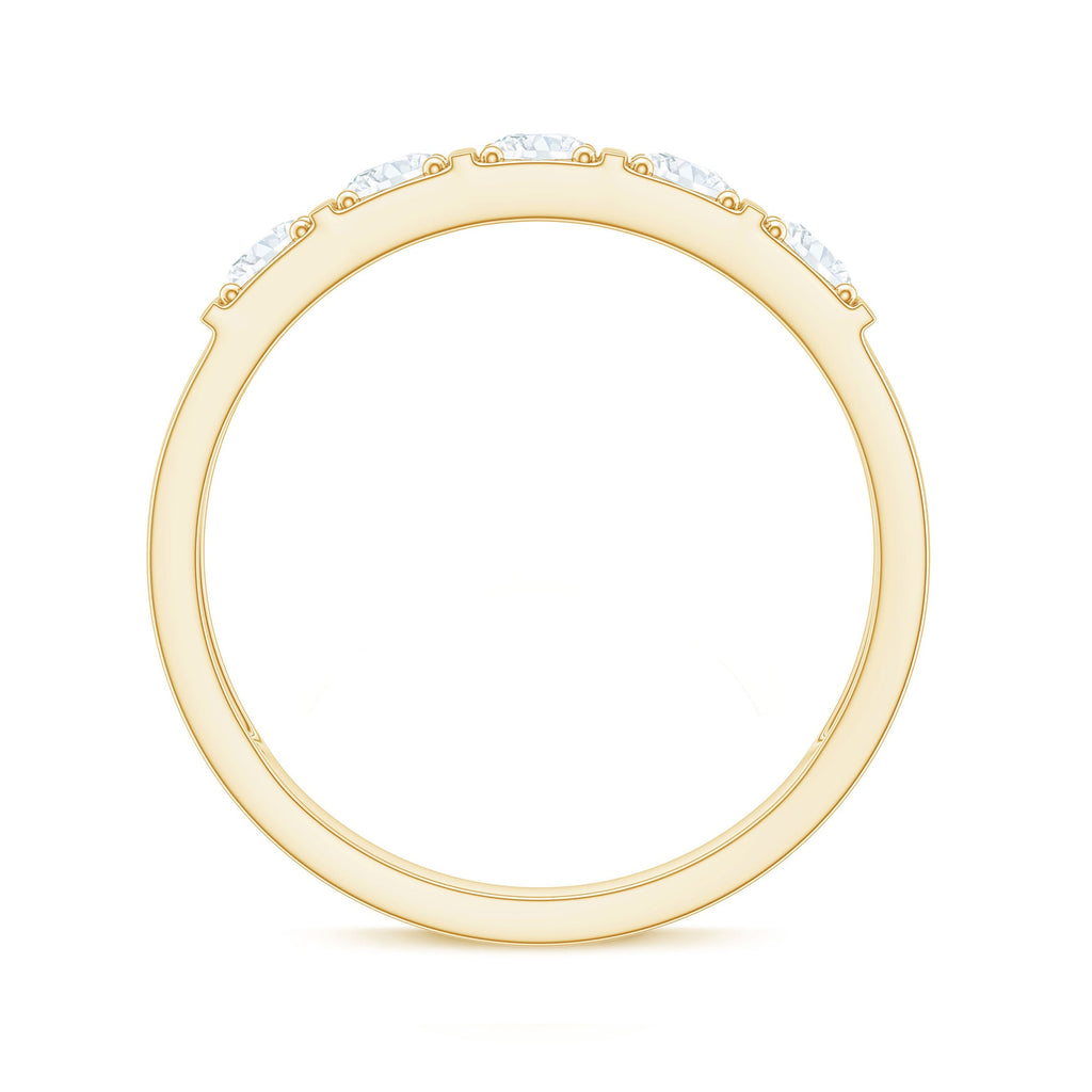 Round Cut Certified Moissanite Five Stone Anniversary Band for Men