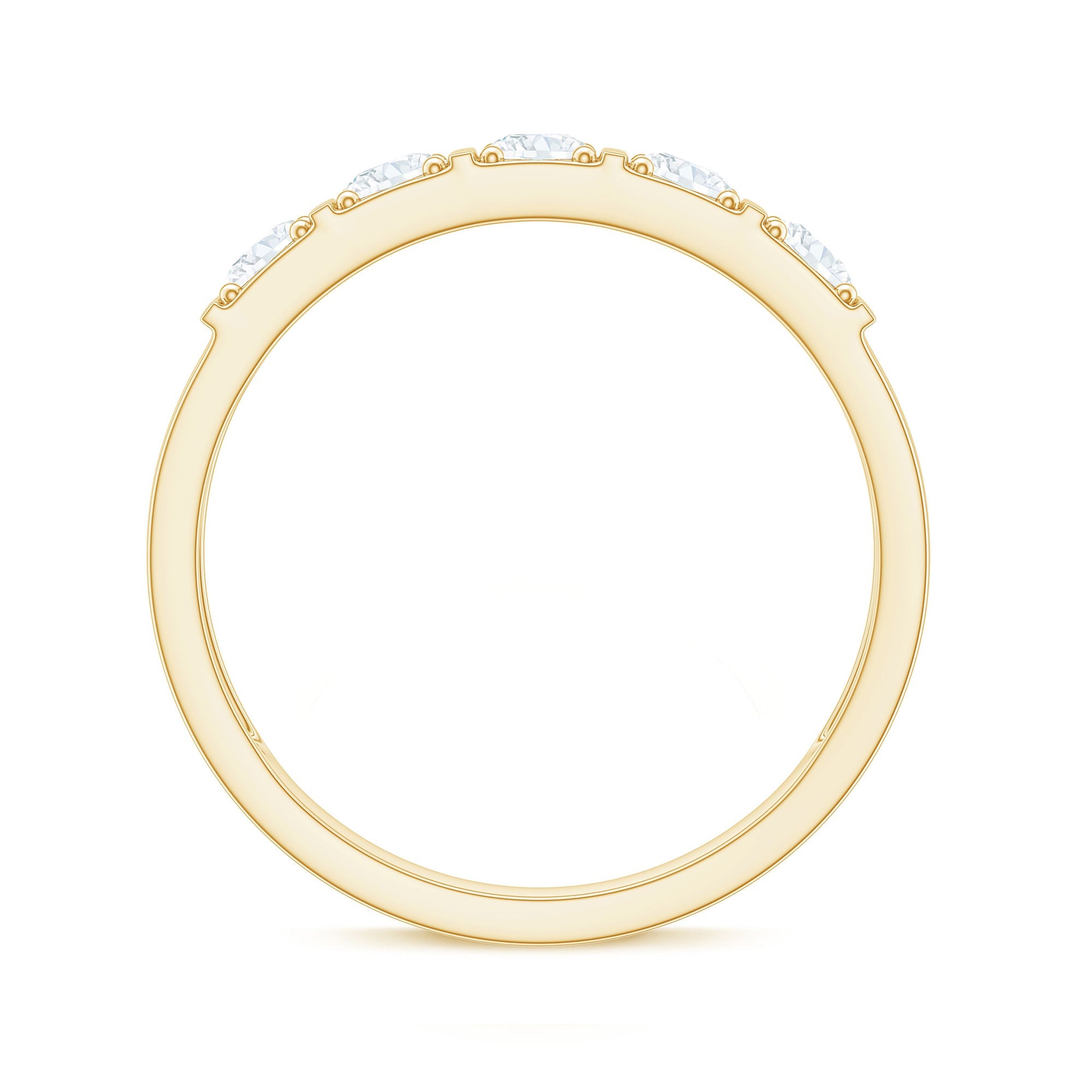 Round Cut Certified Moissanite Five Stone Anniversary Band for Men