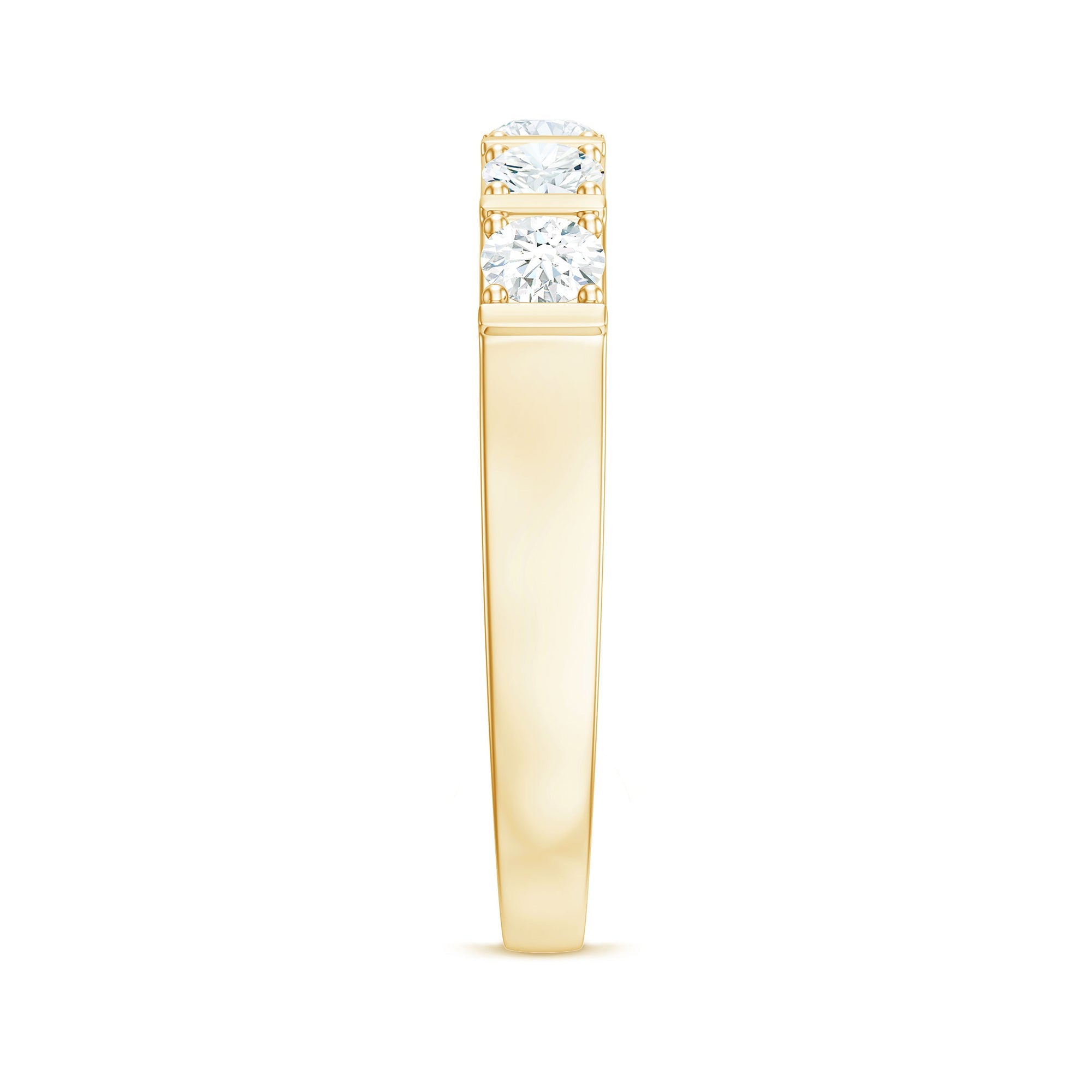 Round Cut Certified Moissanite Five Stone Anniversary Band for Men