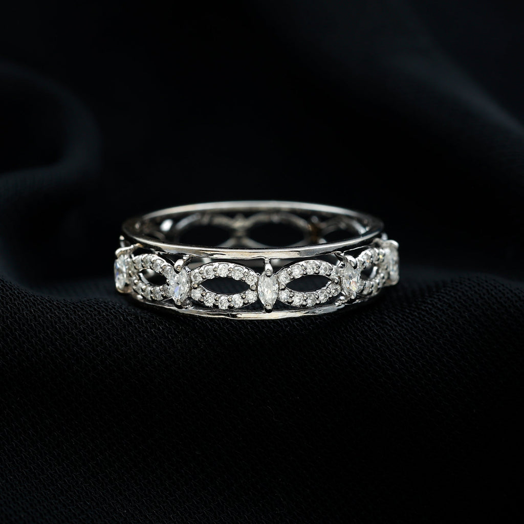 Certified Moissanite Infinity Wedding Band for Her