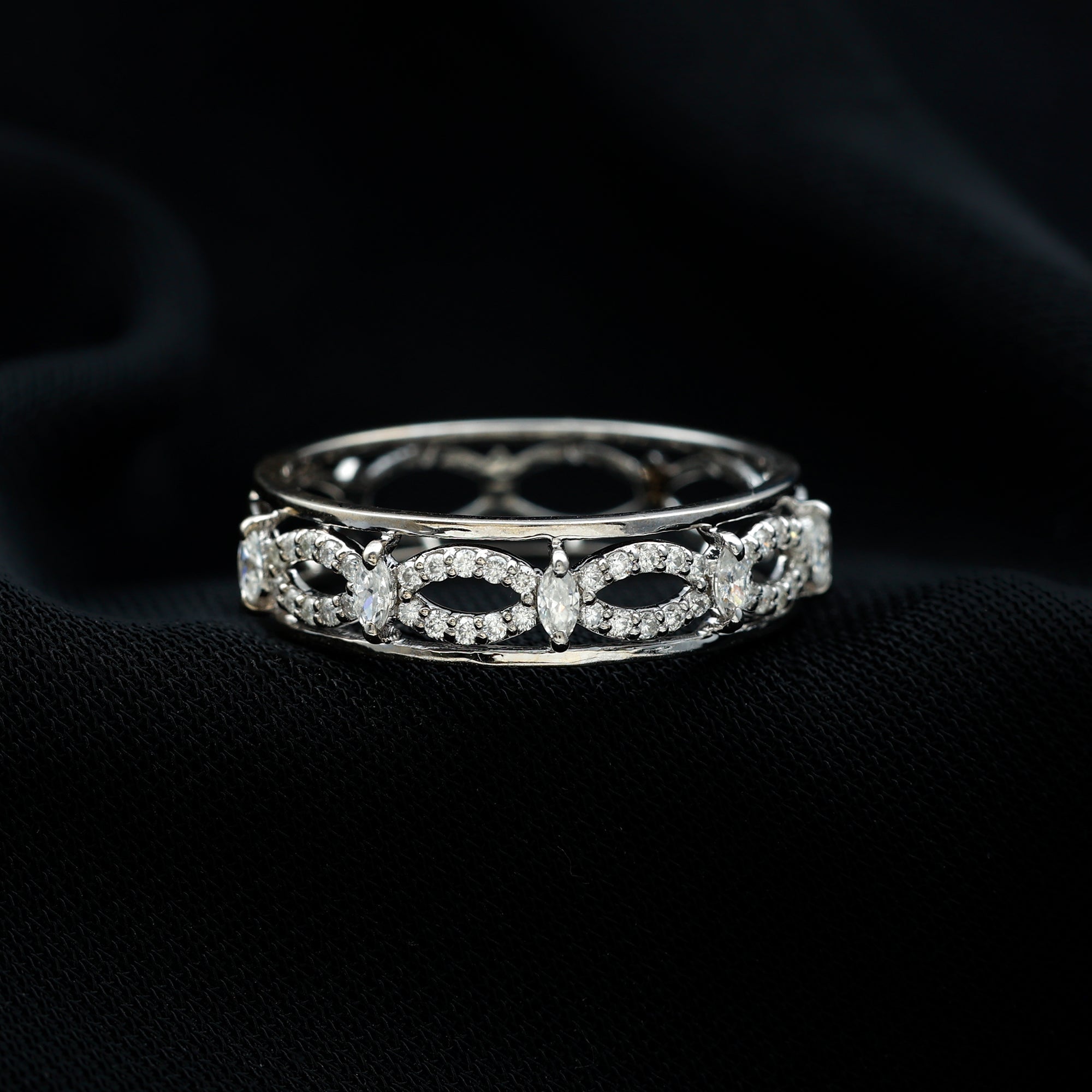 Certified Moissanite Infinity Wedding Band for Her