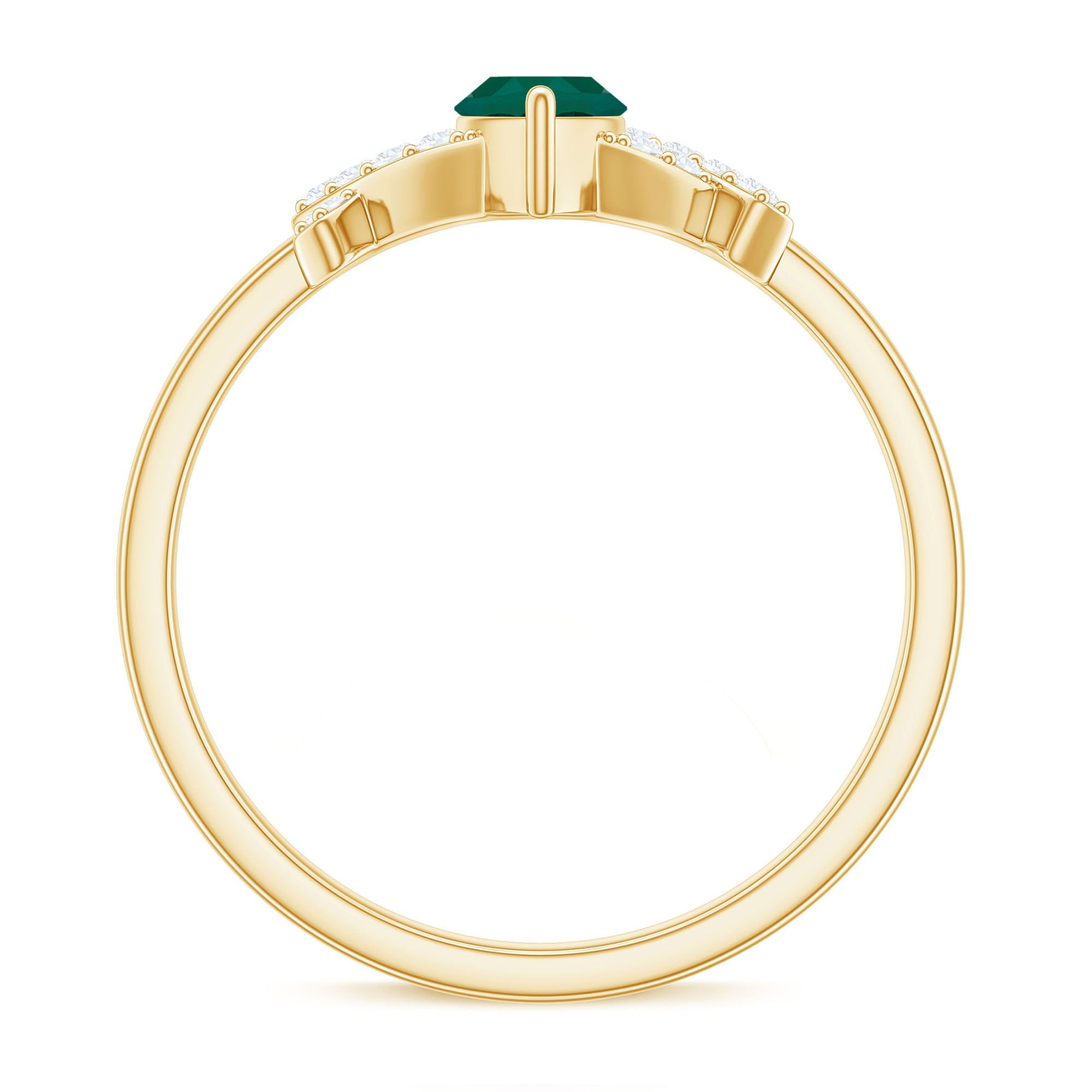 Designer Lab Grown Emerald Marquise Engagement Ring with Diamond