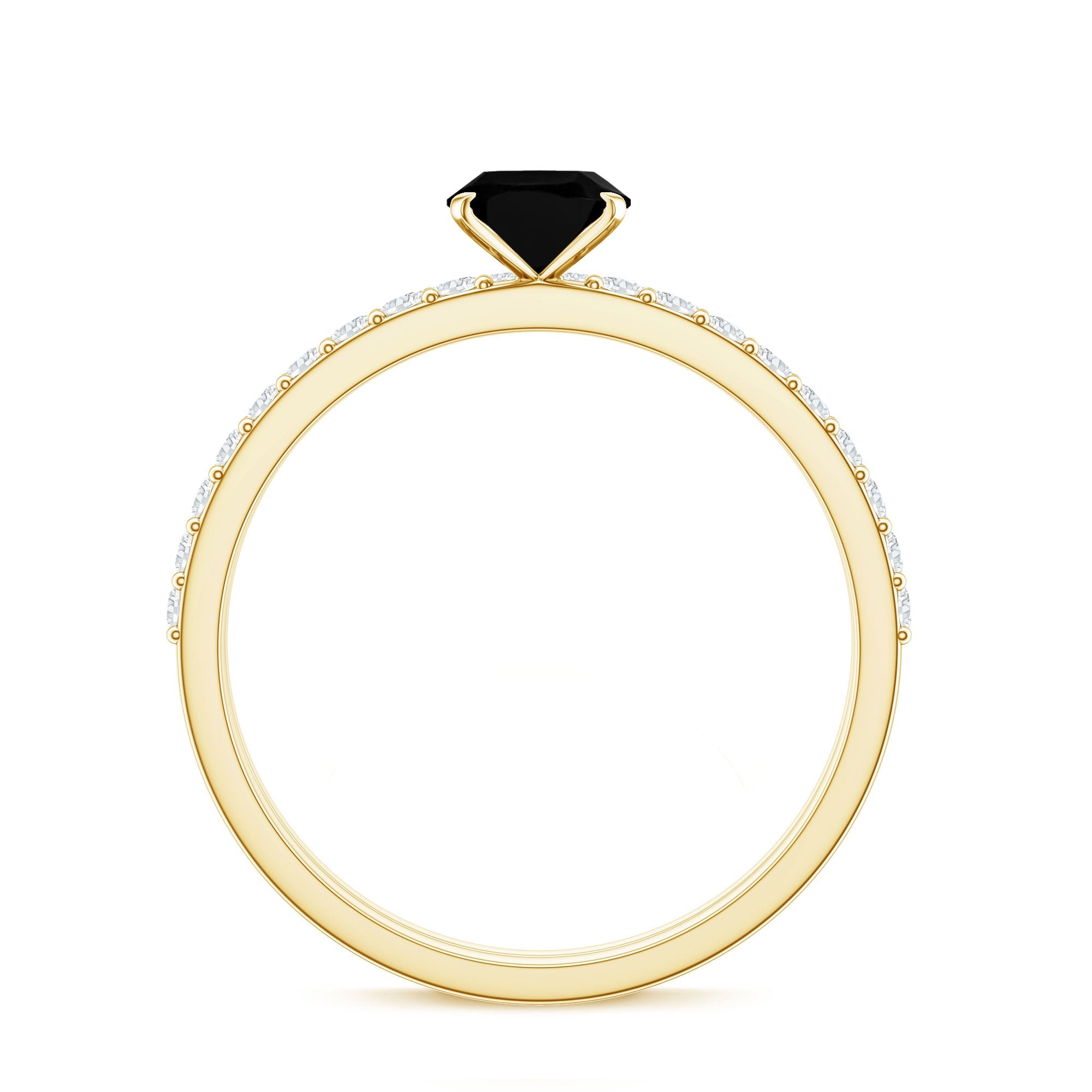 1 Carat Oval Cut Black Onyx Solitaire Rings Set with Diamond Wedding Band