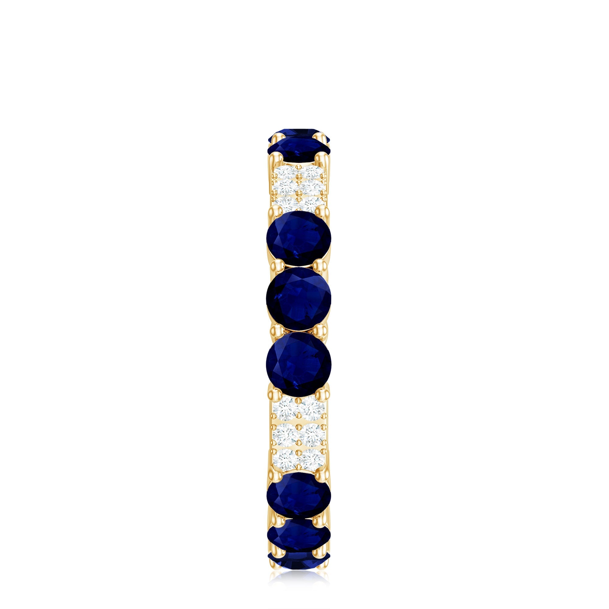 Natural Blue Sapphire and Diamond Eternity Wedding Band