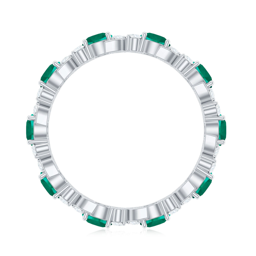 Elegant Lab Grown Emerald Diamond Eternity Wedding Band