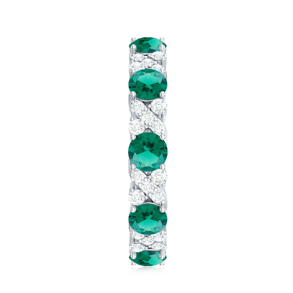Elegant Lab Grown Emerald Diamond Eternity Wedding Band