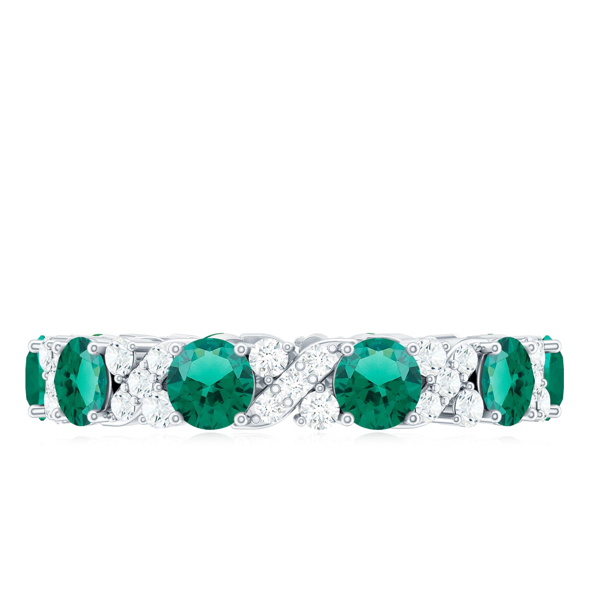 Elegant Lab Grown Emerald Diamond Eternity Wedding Band