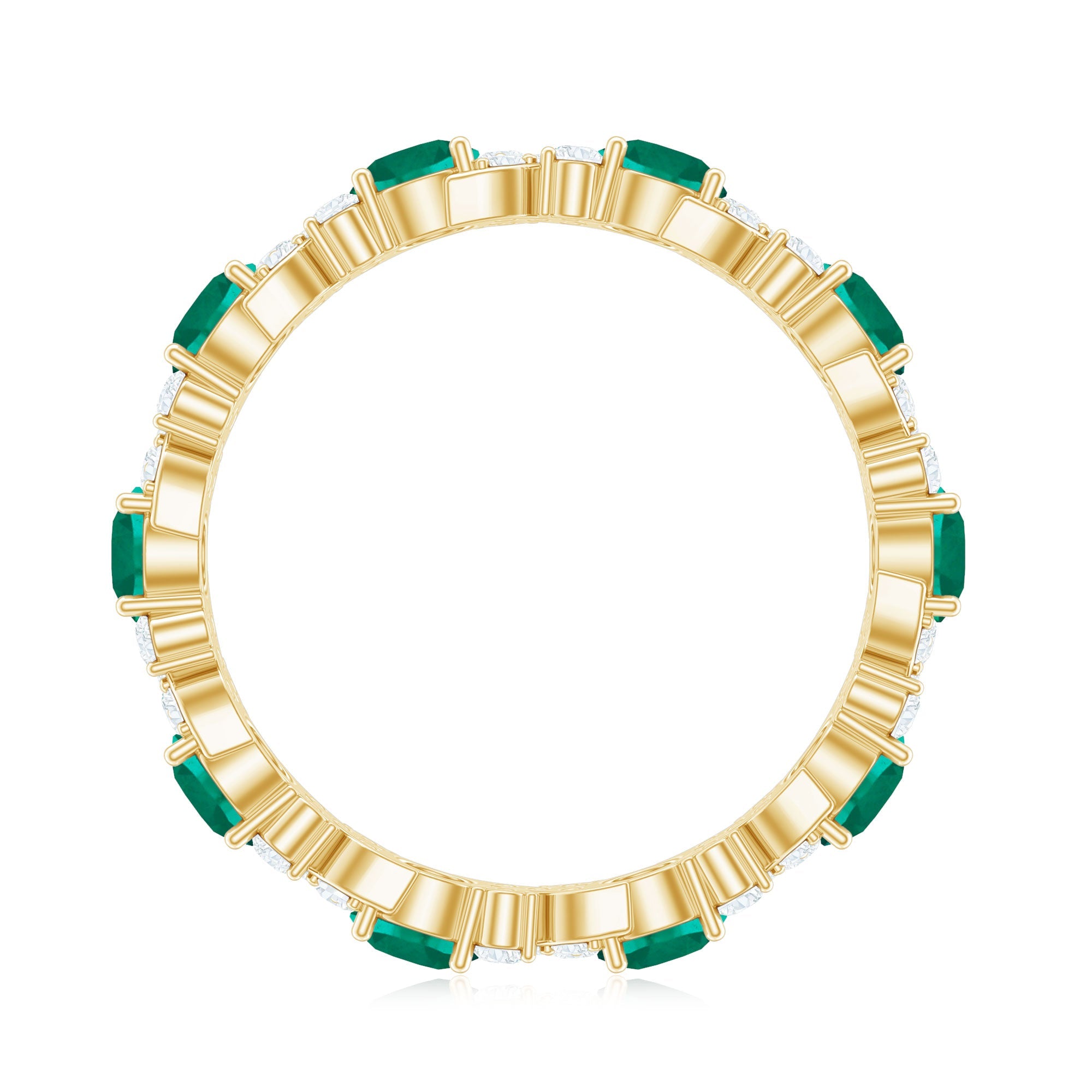 Elegant Lab Grown Emerald Diamond Eternity Wedding Band