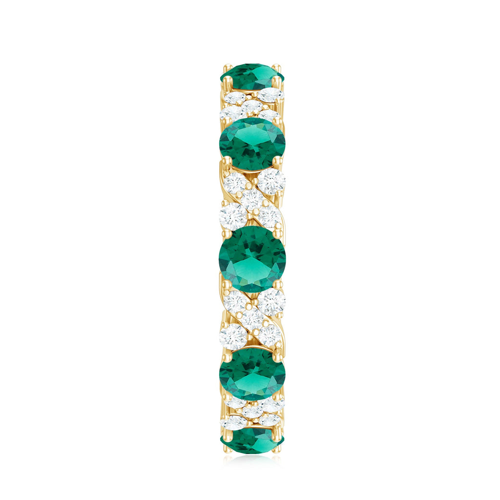Elegant Lab Grown Emerald Diamond Eternity Wedding Band