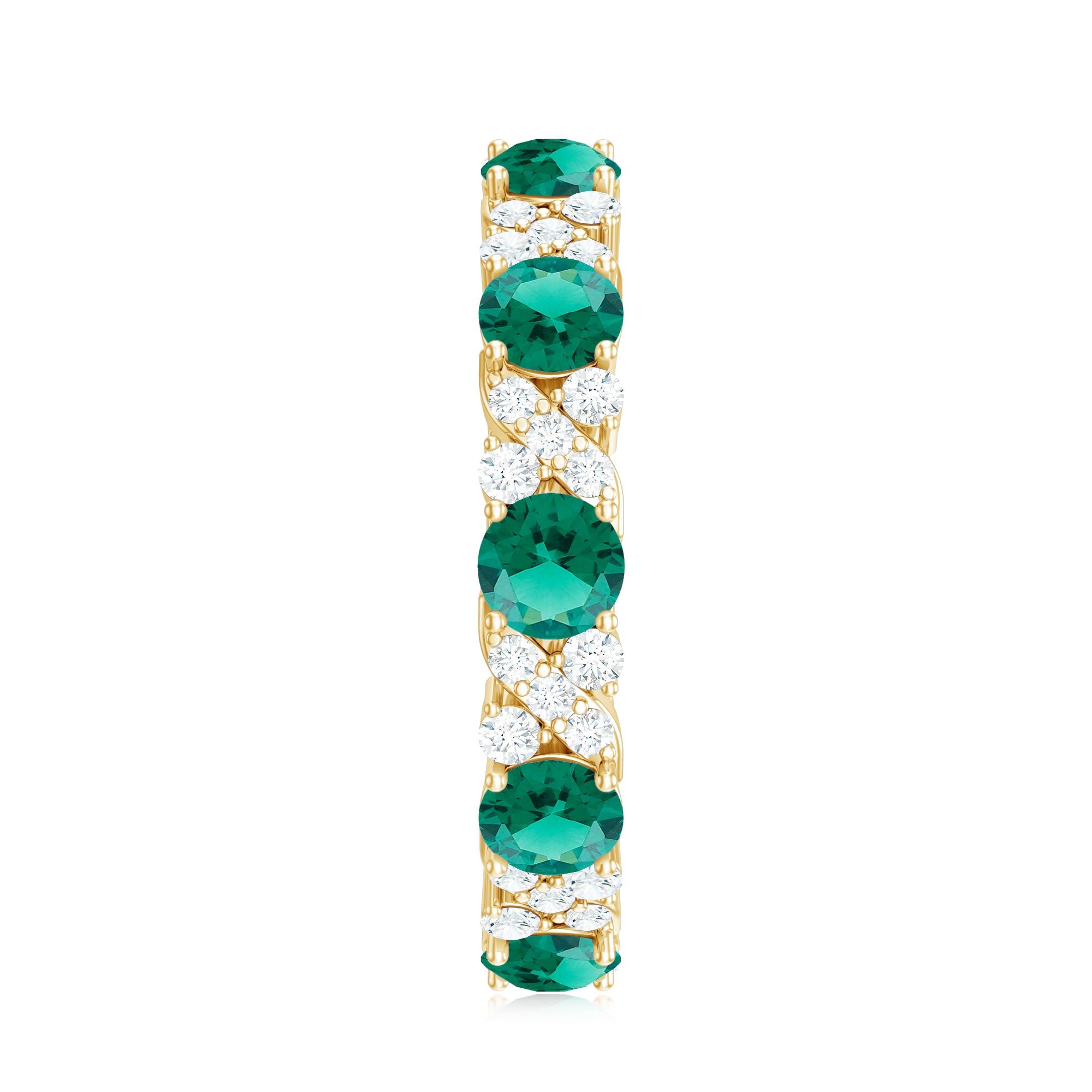 Elegant Lab Grown Emerald Diamond Eternity Wedding Band
