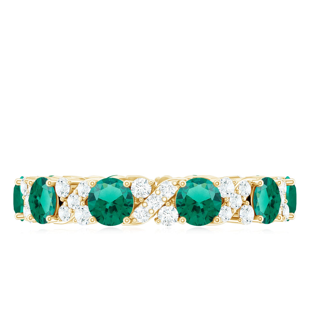 Elegant Lab Grown Emerald Diamond Eternity Wedding Band