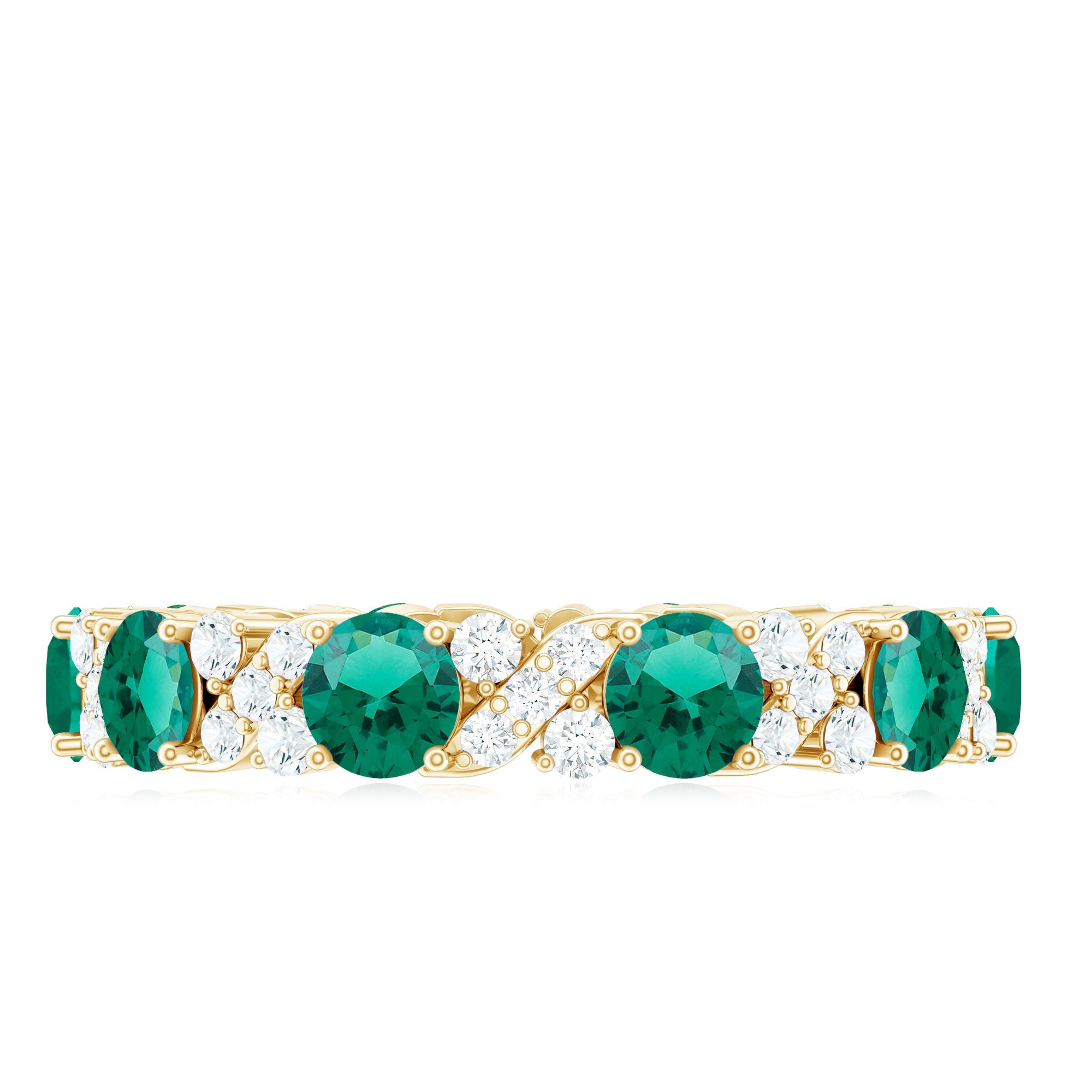 Elegant Lab Grown Emerald Diamond Eternity Wedding Band