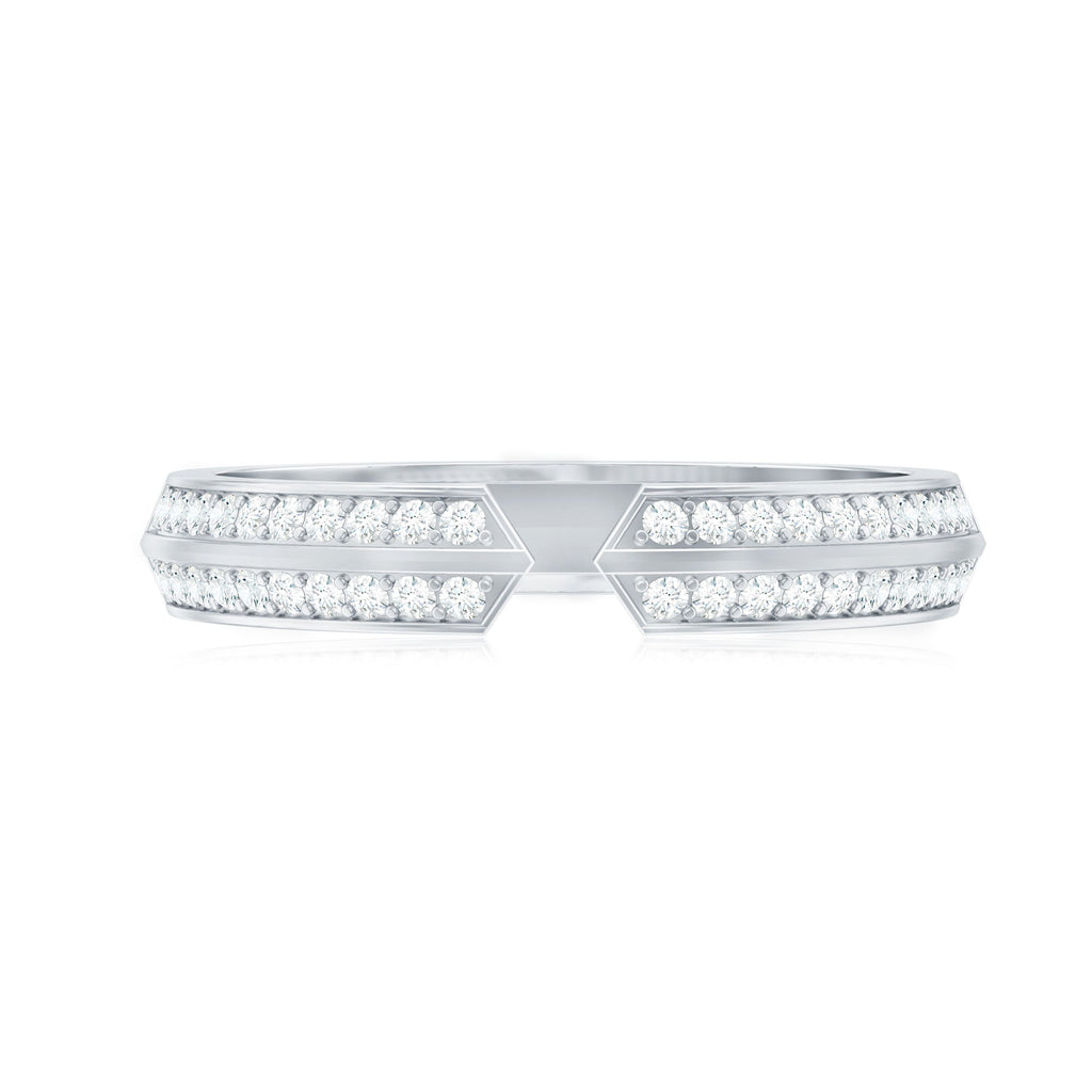 Certified Moissanite Open Cuff Ring for Women