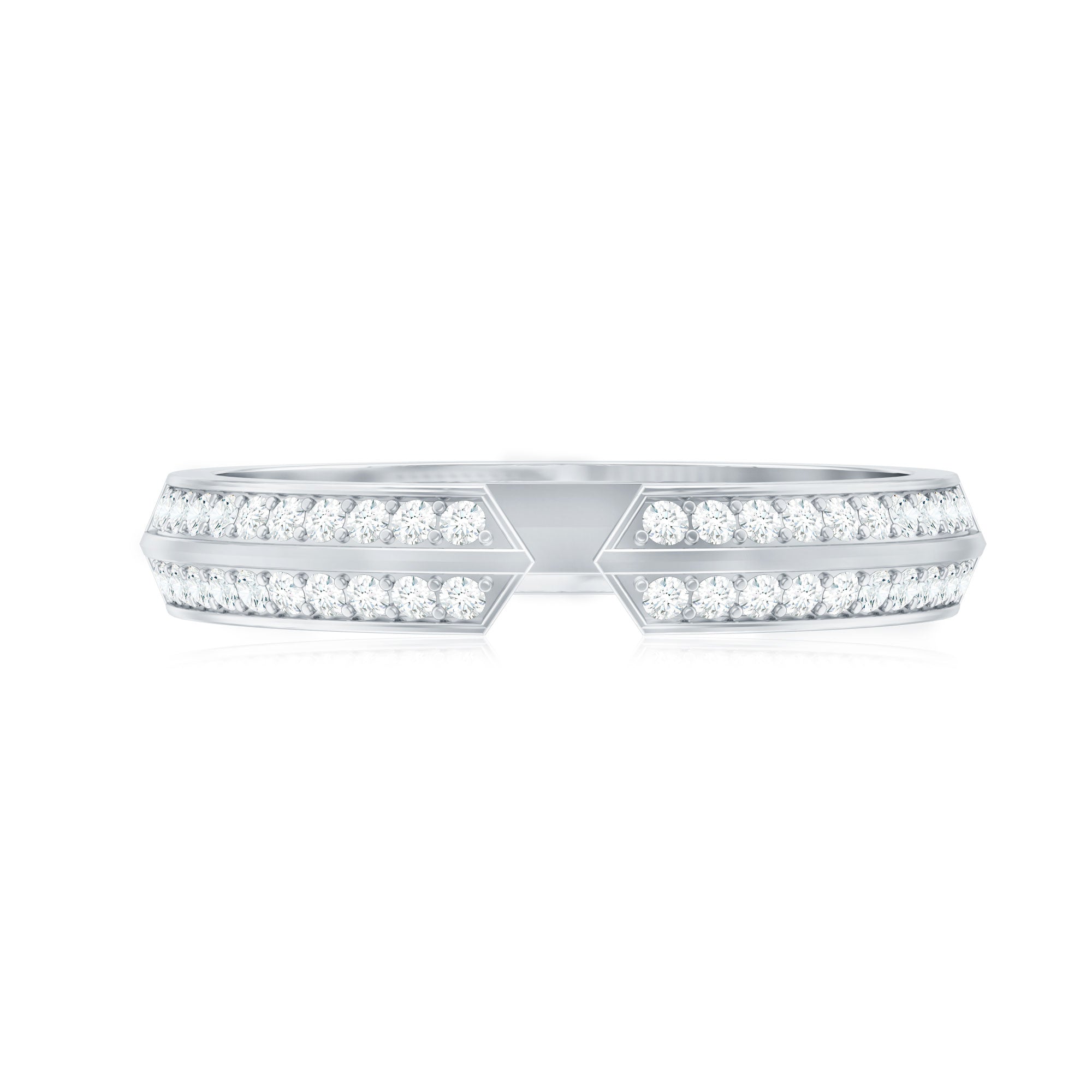 Certified Moissanite Open Cuff Ring for Women