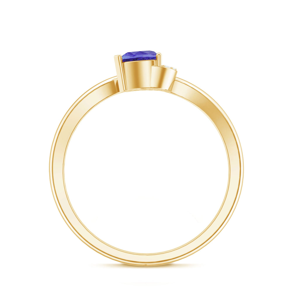 Natural Heart Shape Tanzanite Diamond Promise Ring for Valentines