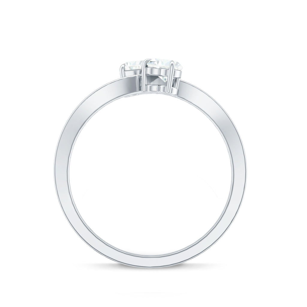 Moissanite Two Stone Pre Engagement Ring