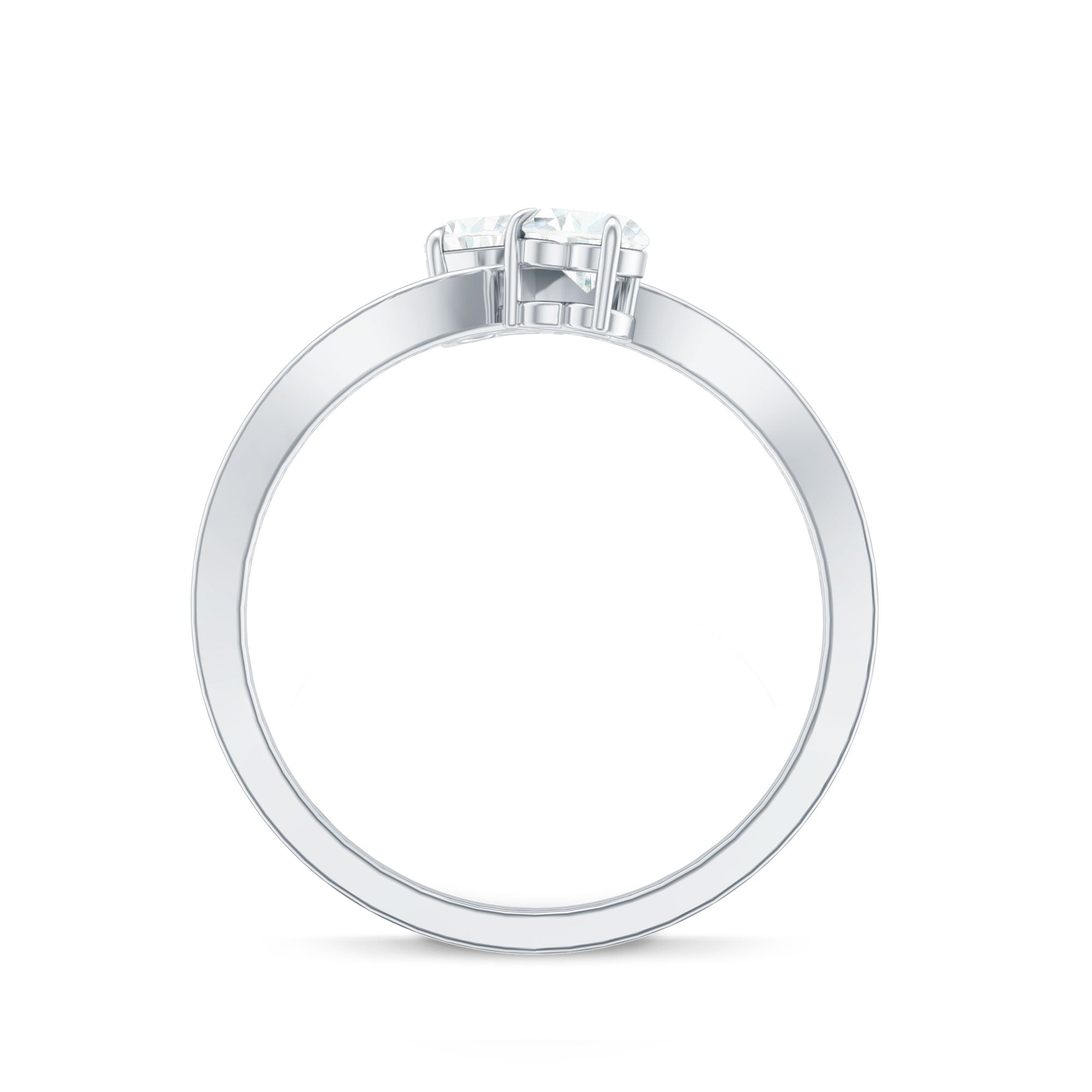 Moissanite Two Stone Pre Engagement Ring