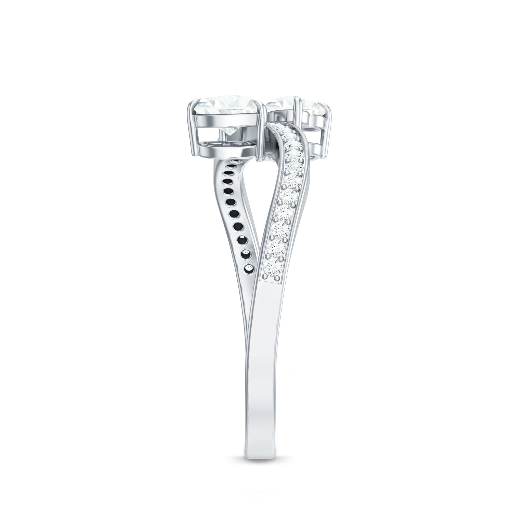 Moissanite Two Stone Pre Engagement Ring