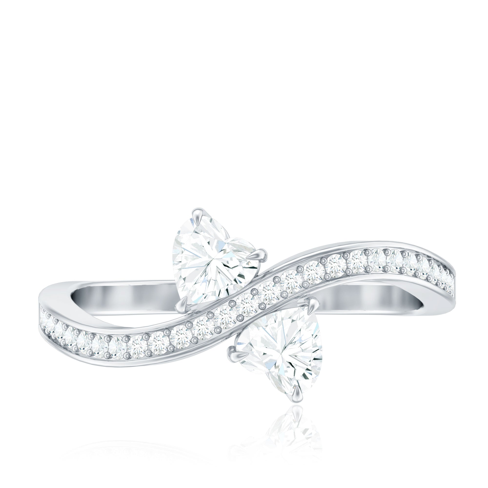 Moissanite Two Stone Pre Engagement Ring