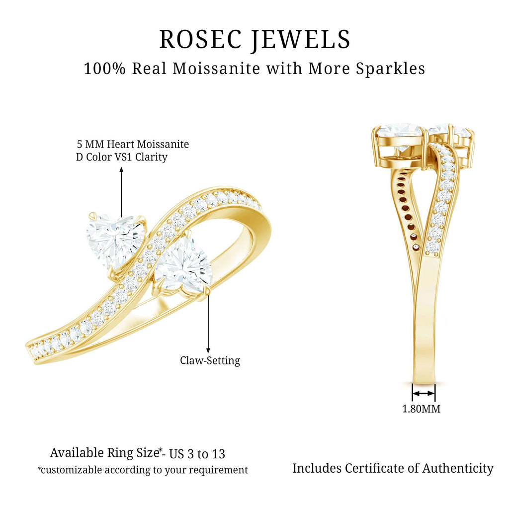 Moissanite Two Stone Pre Engagement Ring