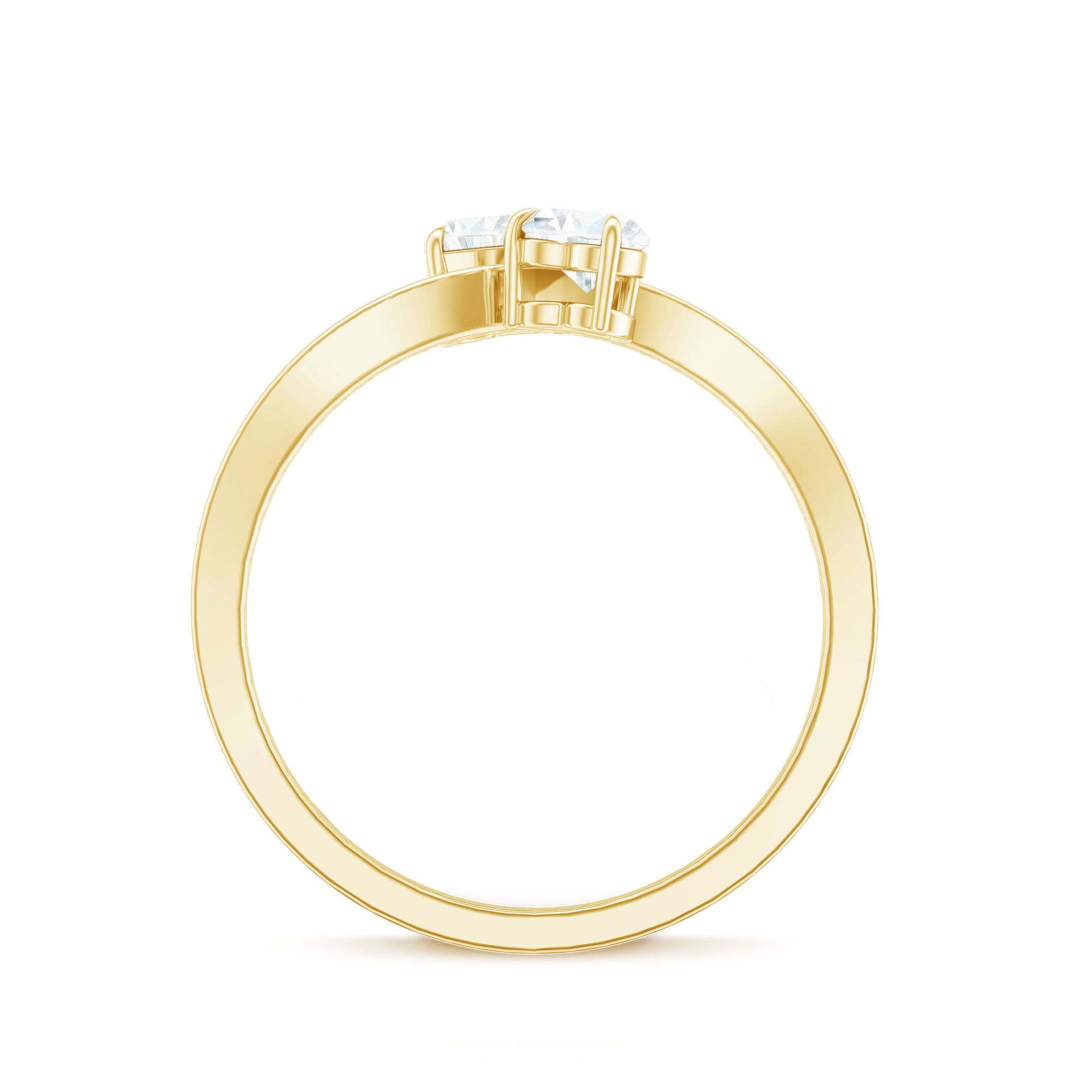Moissanite Two Stone Pre Engagement Ring