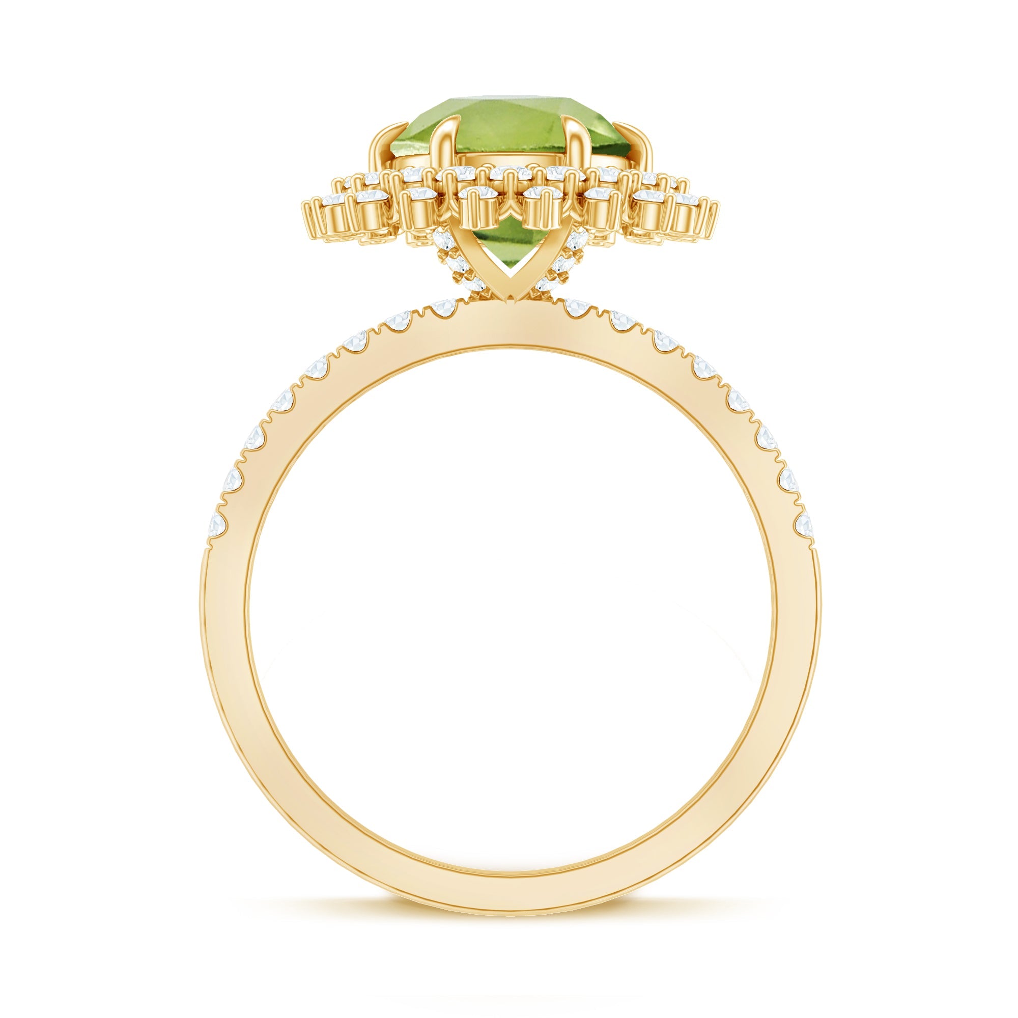 Certified Real 2 Carat Peridot Statement Engagement Ring