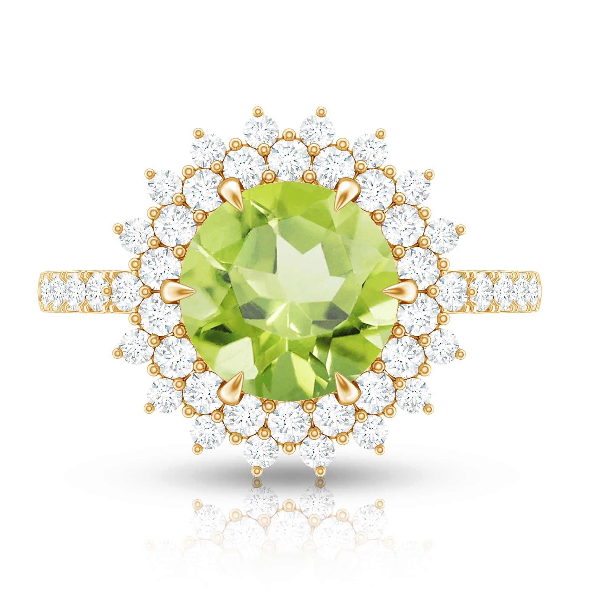 Certified Real 2 Carat Peridot Statement Engagement Ring