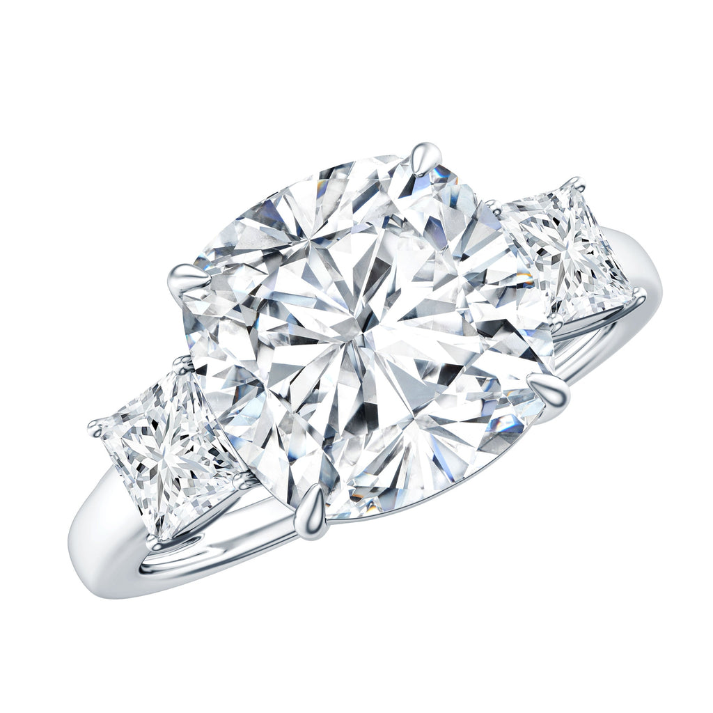 Cushion Moissanite Huge Engagement Ring