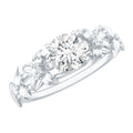 Round Cut 0.9 Carat Moissanite Floral Engagement Ring