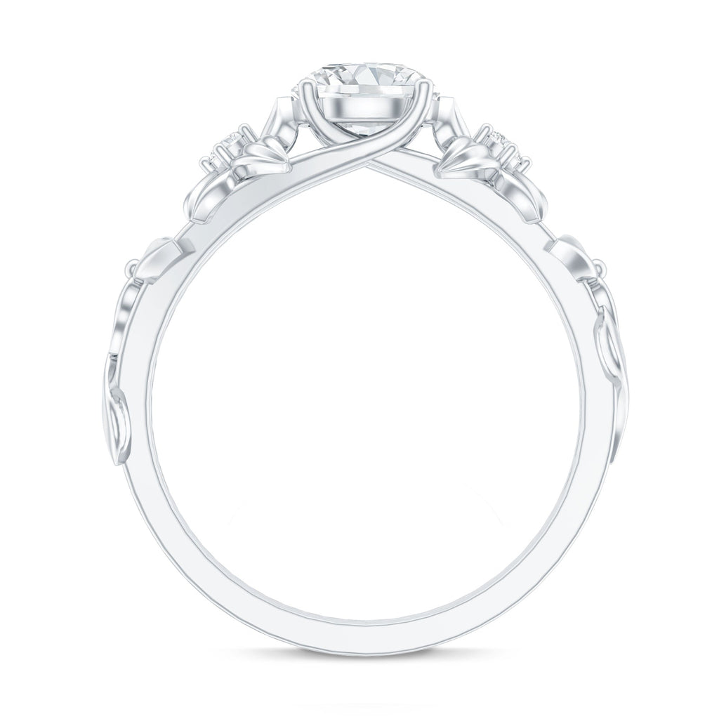 Round Cut 0.9 Carat Moissanite Floral Engagement Ring