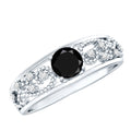 Vintage Inspired 0.8 Carat Lab Grown Black and White Diamond Engagement Ring