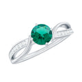 Certified Lab Grown Emerald Diamond Engagement Ring with Infinity Shank