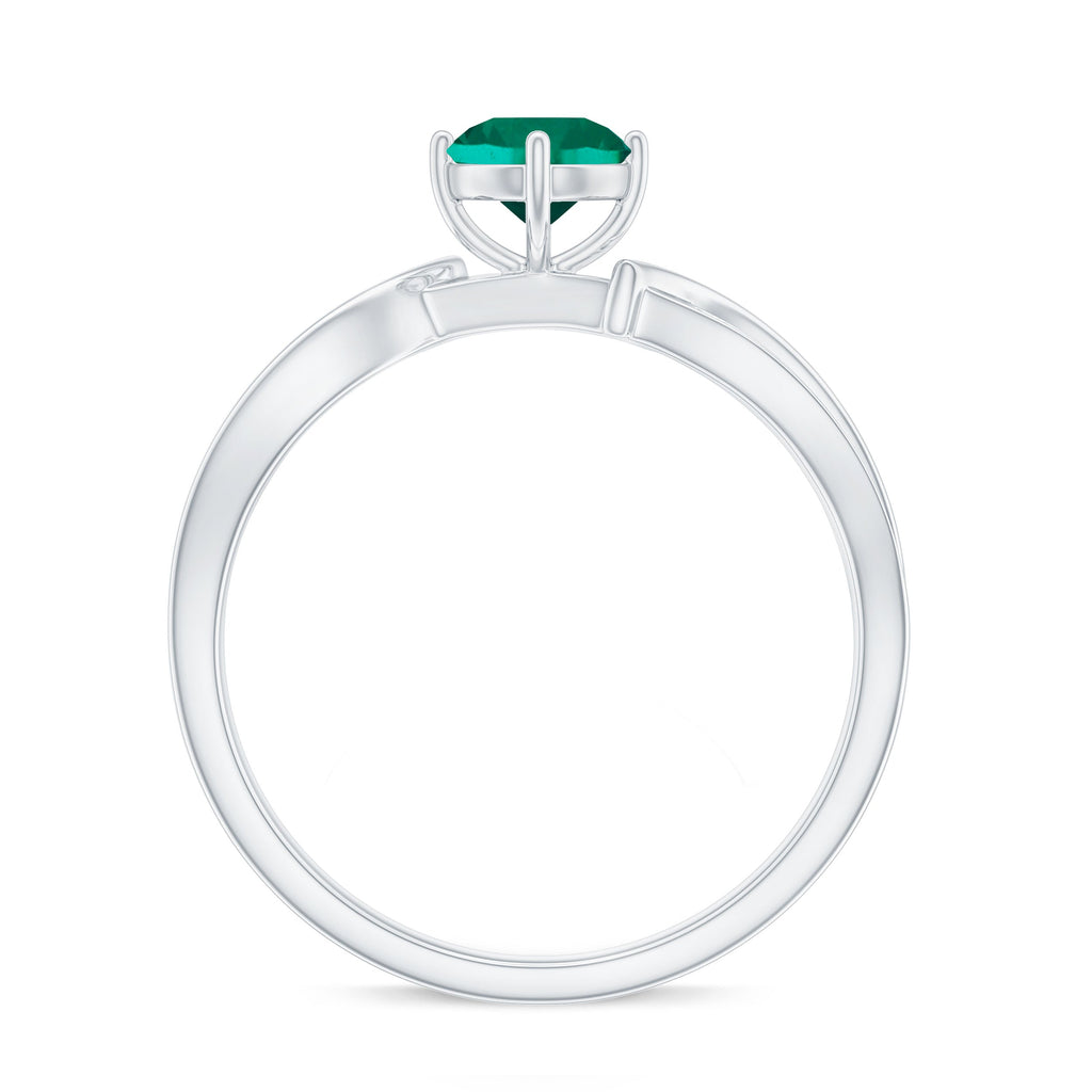 Certified Lab Grown Emerald Diamond Engagement Ring with Infinity Shank