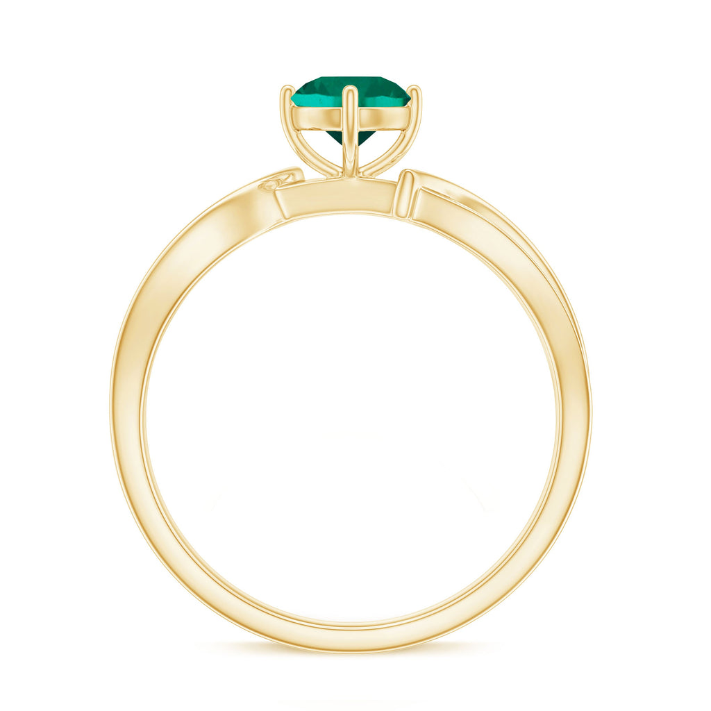 Certified Lab Grown Emerald Diamond Engagement Ring with Infinity Shank