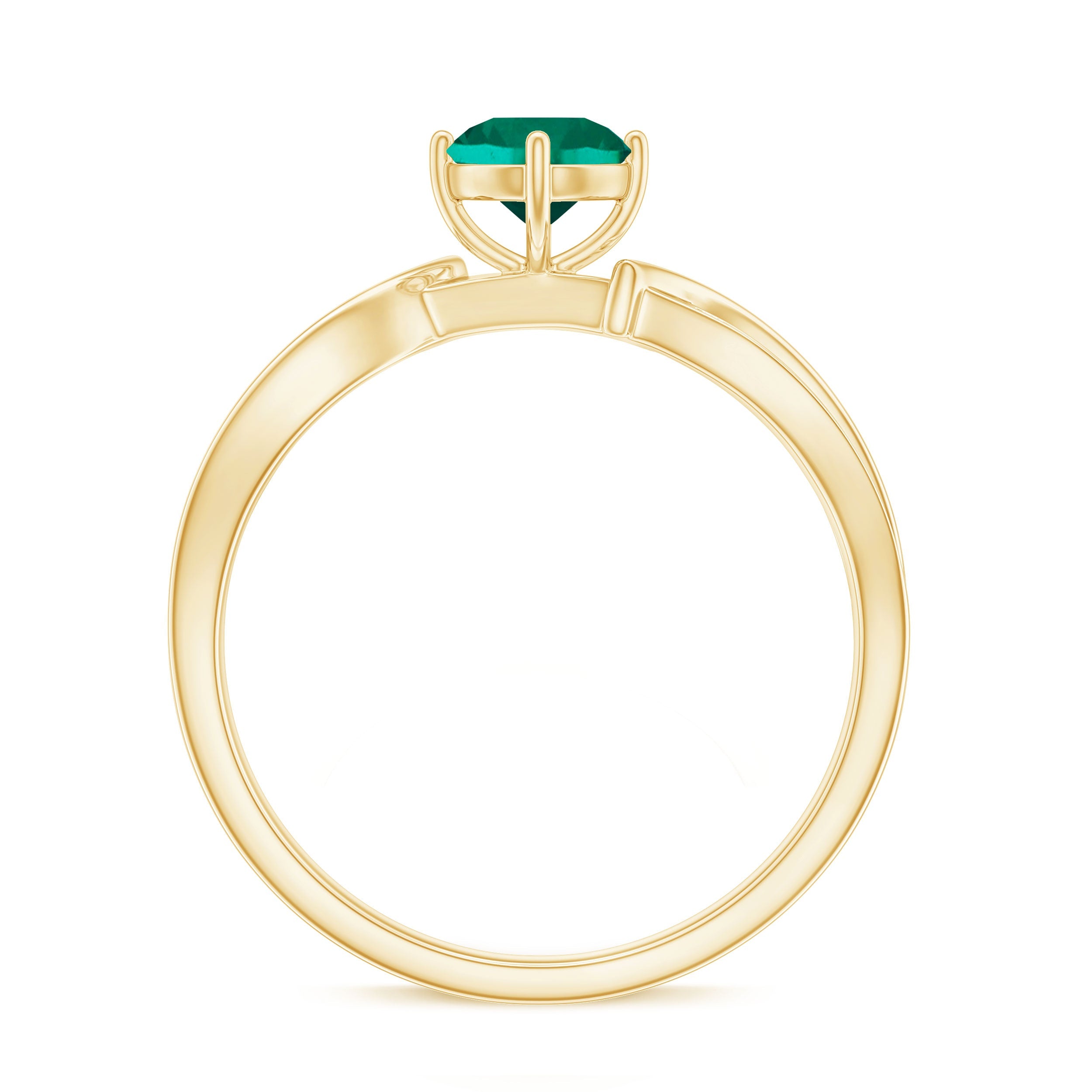 Certified Lab Grown Emerald Diamond Engagement Ring with Infinity Shank