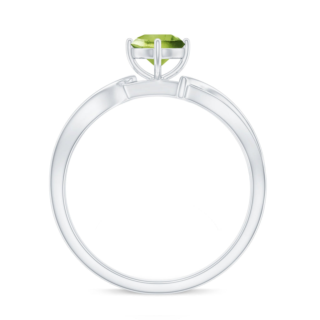 Real 0.5 Carat Peridot Infinity Promise Ring with Diamond