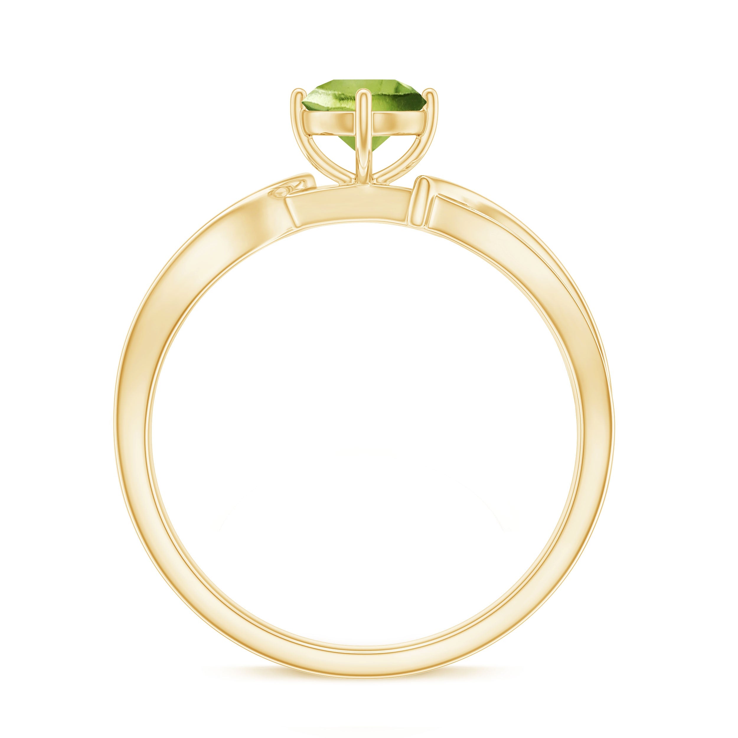 Real 0.5 Carat Peridot Infinity Promise Ring with Diamond