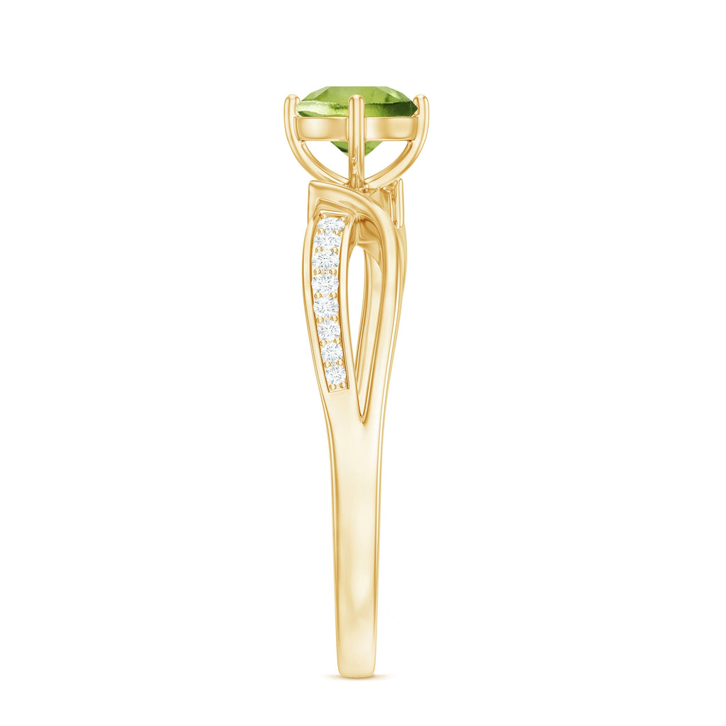 Real 0.5 Carat Peridot Infinity Promise Ring with Diamond