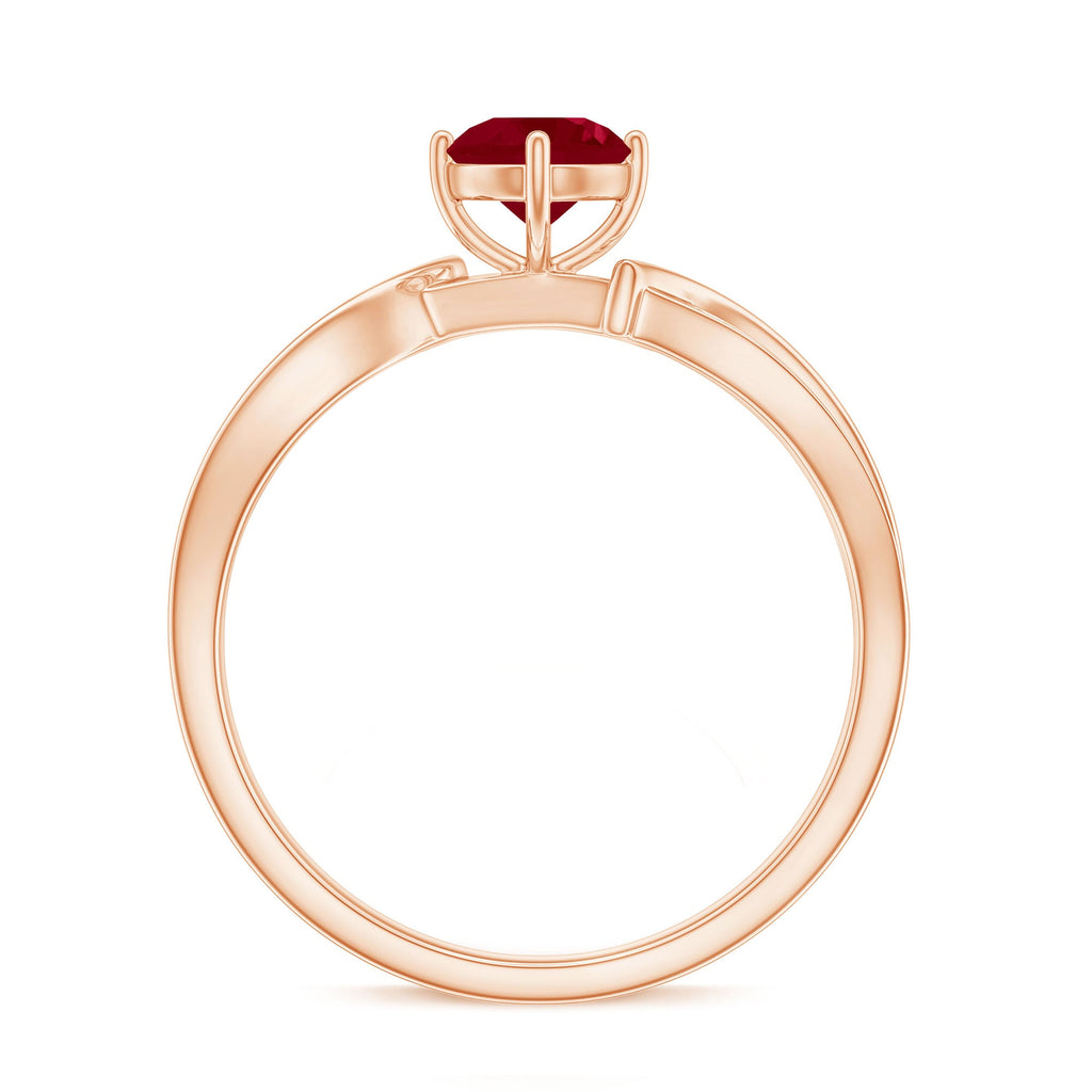 Natural 0.6 Carat Ruby Infinity Promise Ring with Diamond