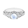 Vintage Inspired Moonstone Engagement Ring with Diamond