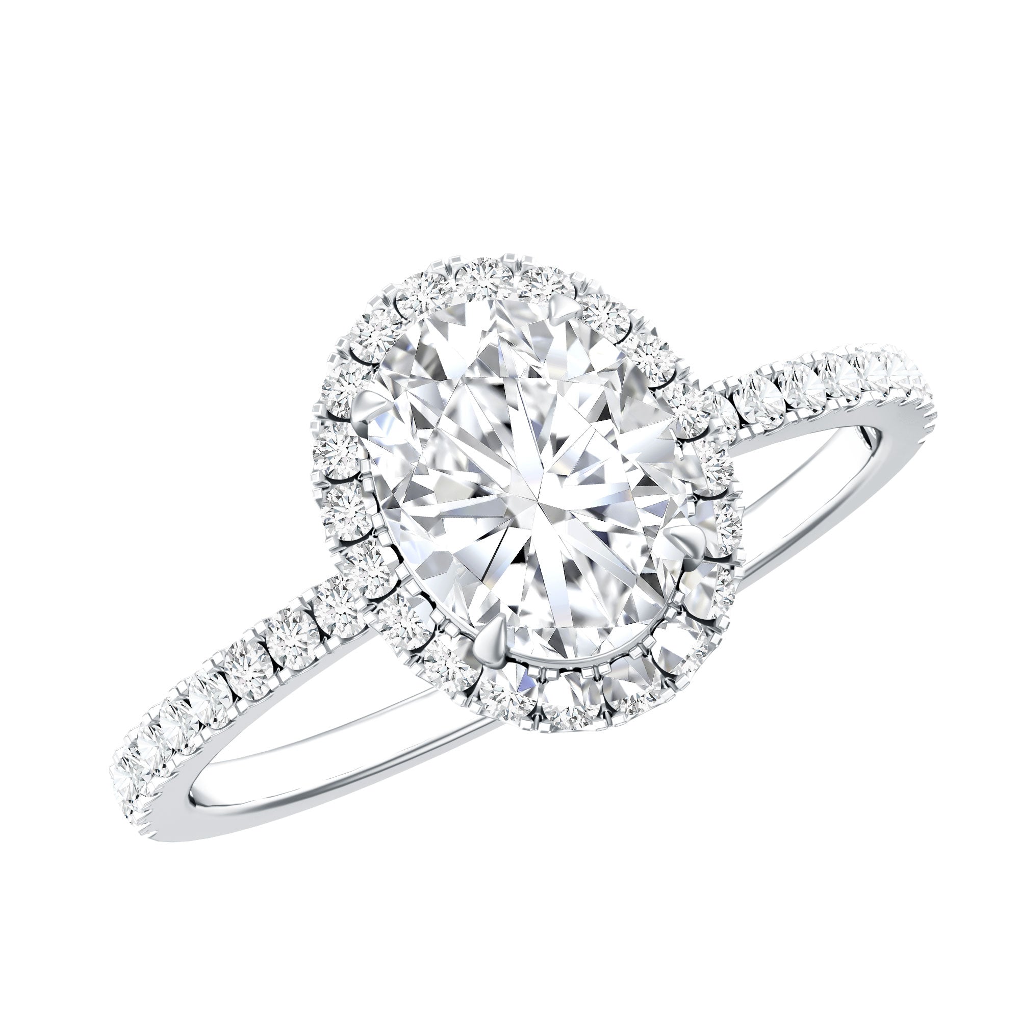Brilliant Cut Moissanite Oblong Engagement Ring With Certificate