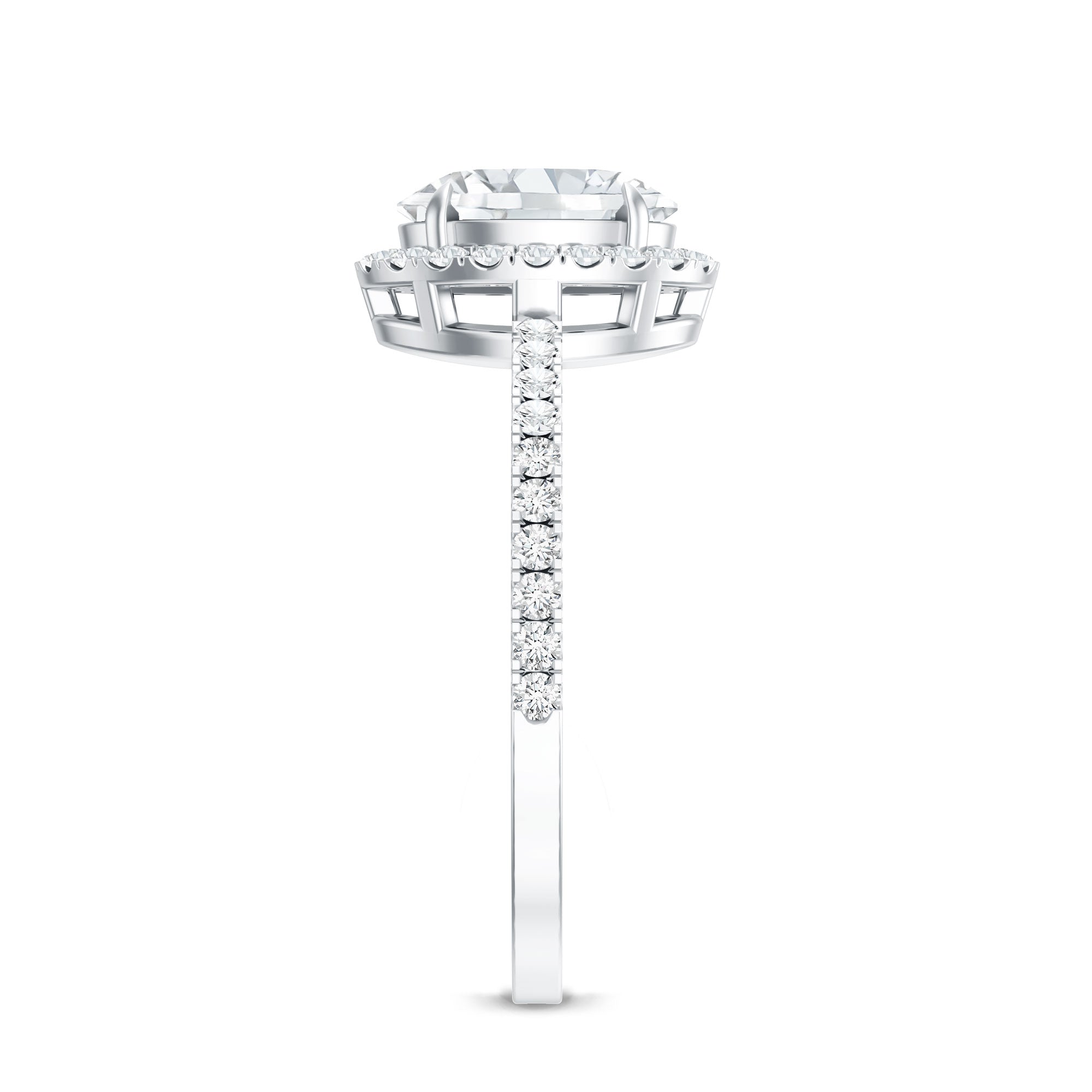 Brilliant Cut Moissanite Oblong Engagement Ring With Certificate