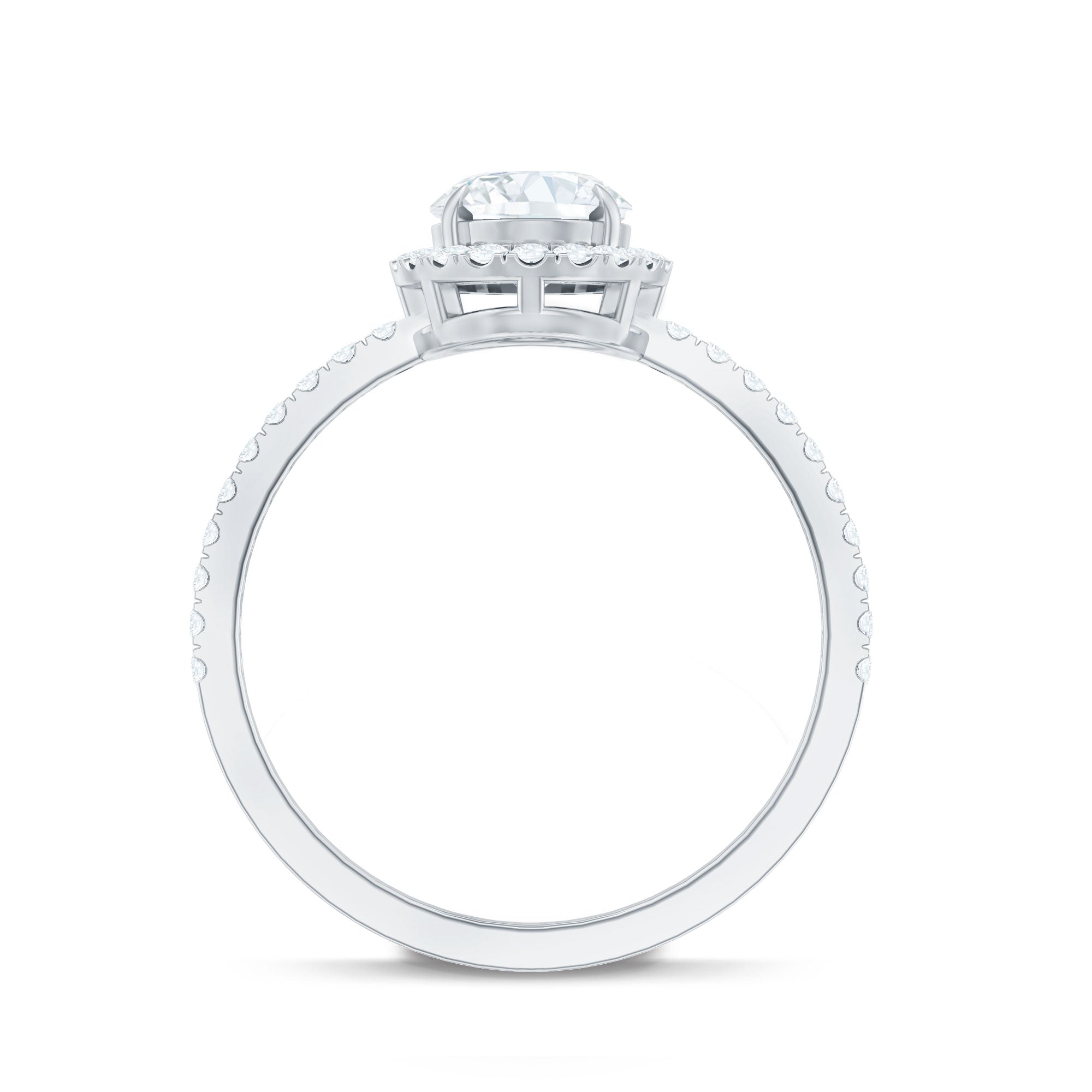 Brilliant Cut Moissanite Oblong Engagement Ring With Certificate