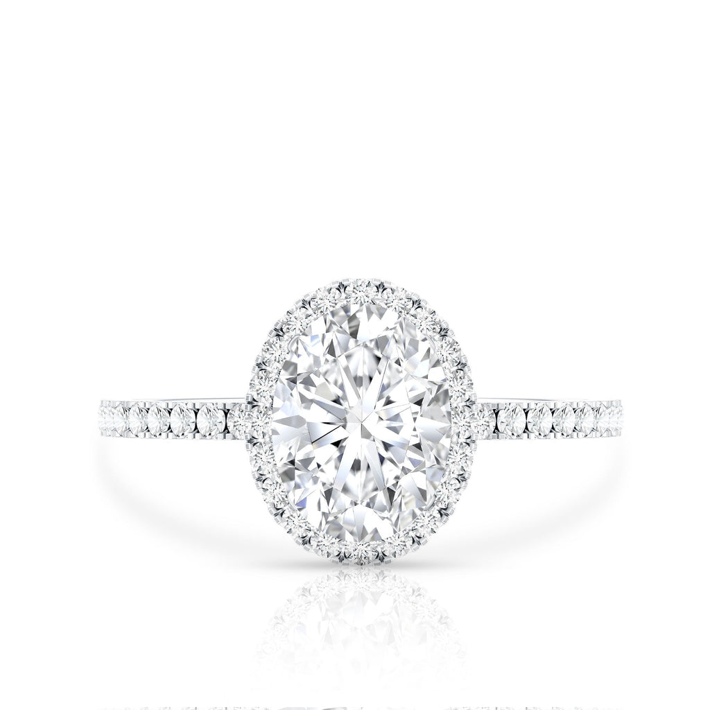 Brilliant Cut Moissanite Oblong Engagement Ring With Certificate
