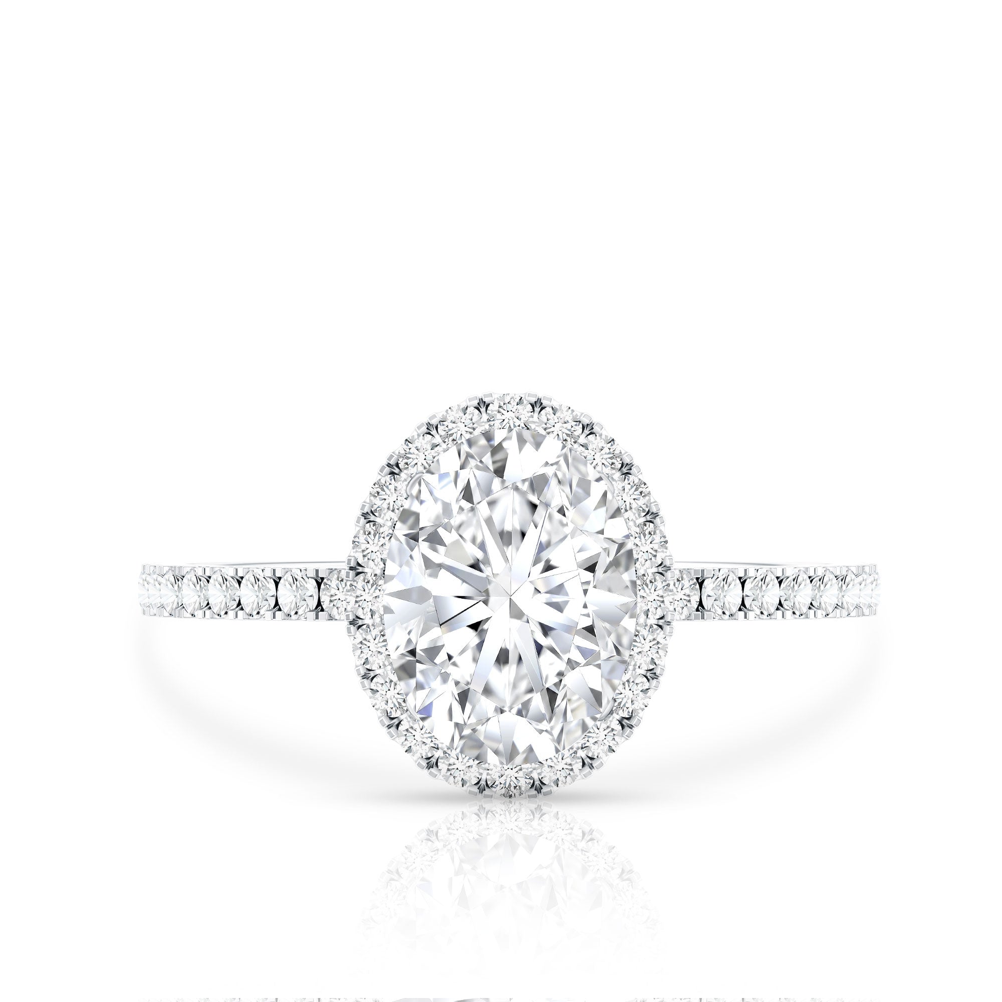 Brilliant Cut Moissanite Oblong Engagement Ring With Certificate